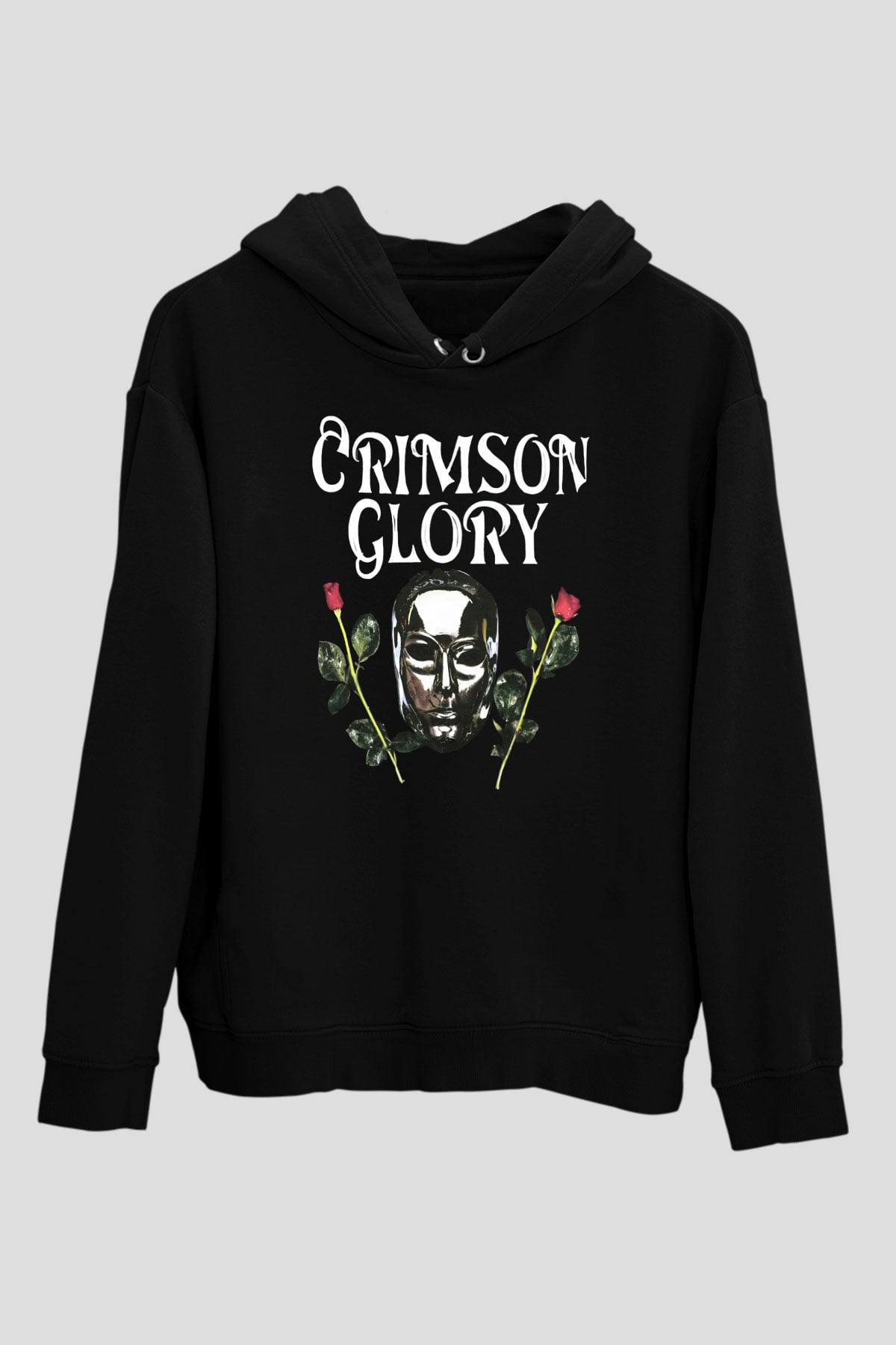 Crimson Glory Siyah Unisex Kapüşonlu Sweatshirt