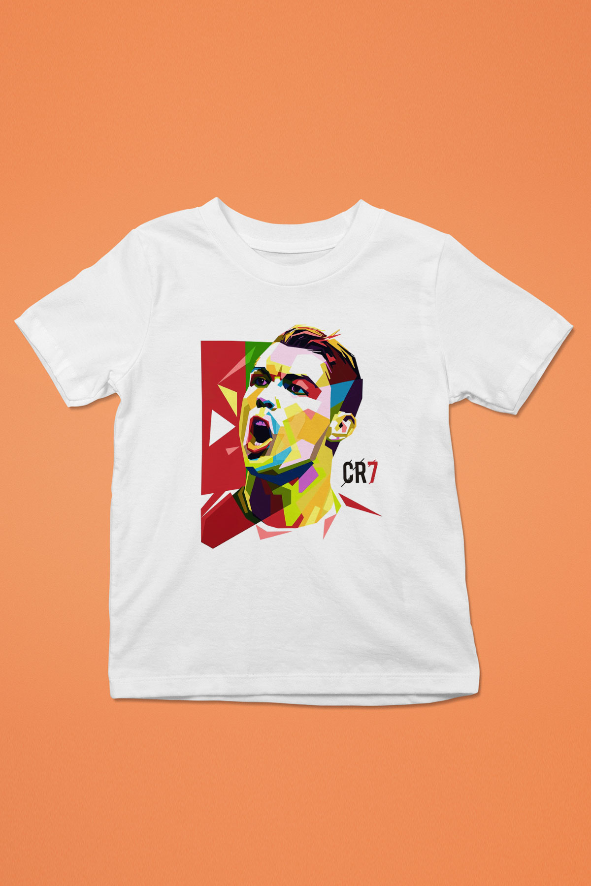 Cristiano Ronaldo Baskılı Beyaz Unisex Çocuk Tişört