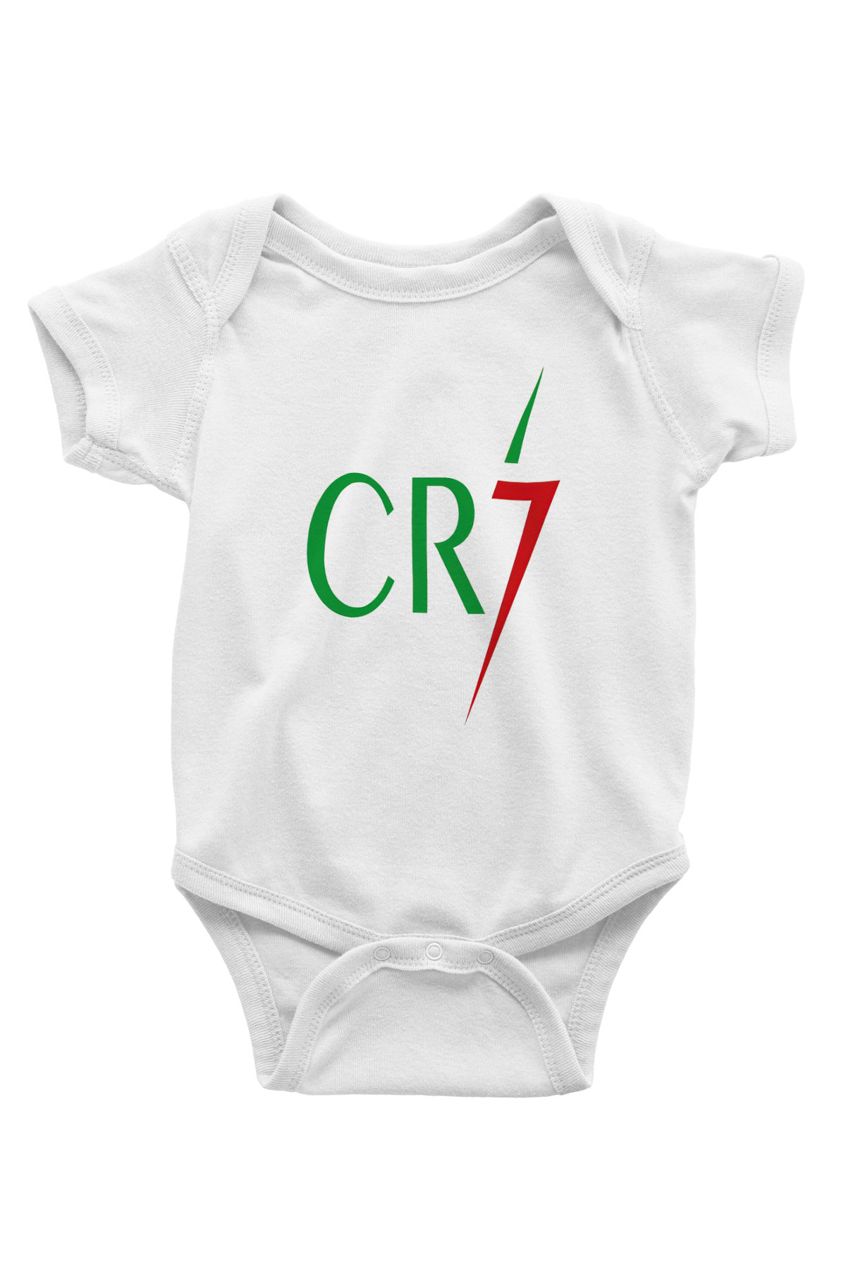Cristiano Ronaldo Baskılı Beyaz Unisex Bebek Body - Zıbın