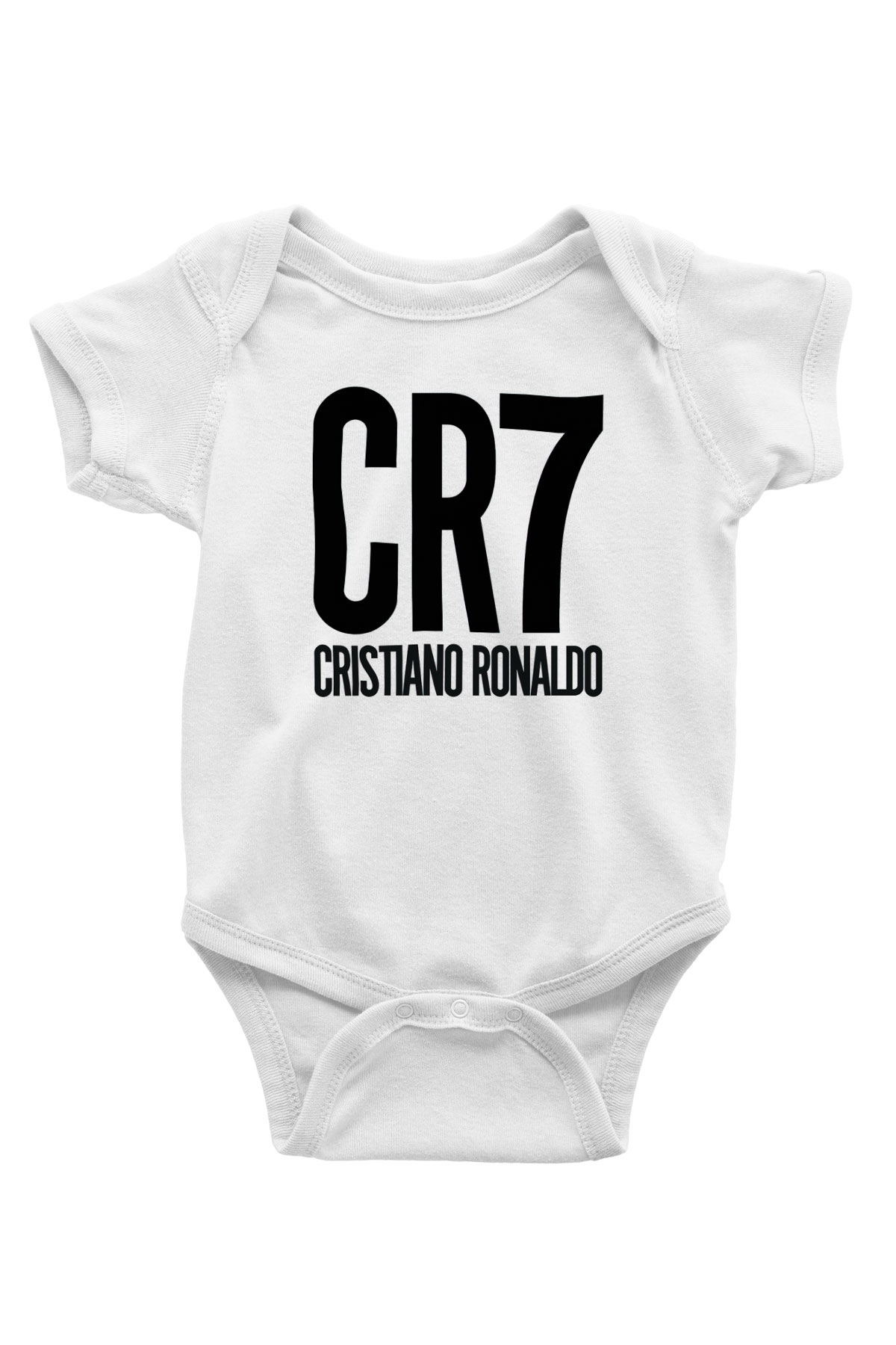 Cristiano Ronaldo Baskılı Beyaz Unisex Bebek Body - Zıbın