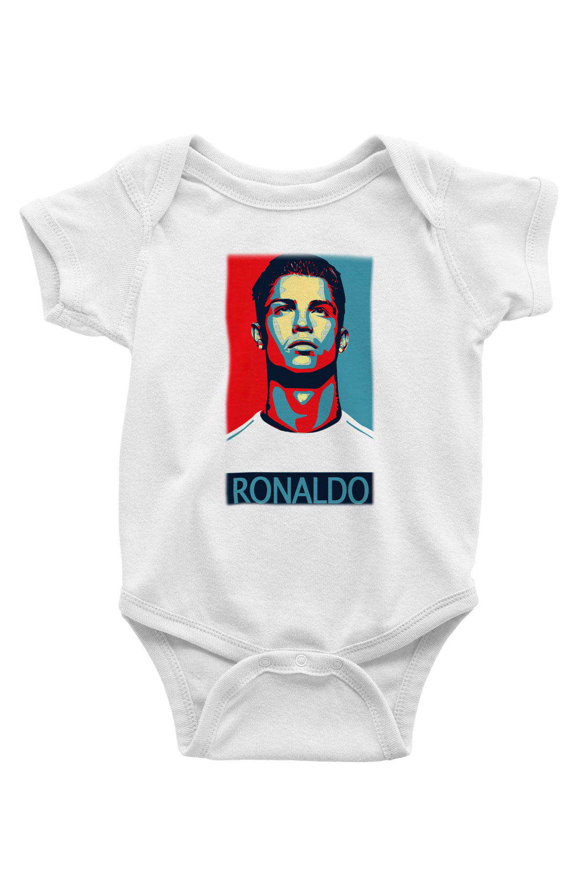 Cristiano Ronaldo Baskılı Beyaz Unisex Bebek Body - Zıbın
