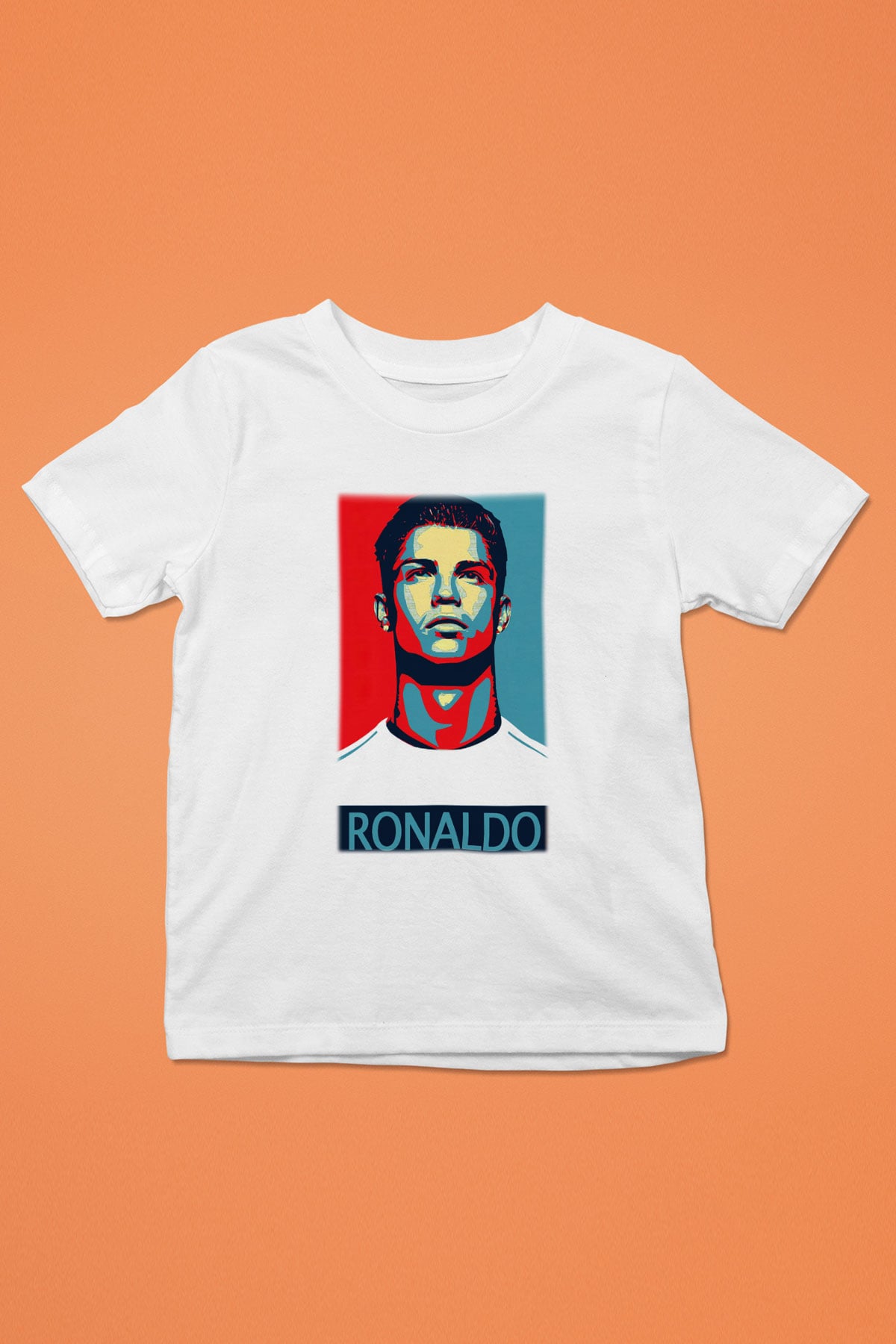 Cristiano Ronaldo Baskılı Beyaz Unisex Çocuk Tişört