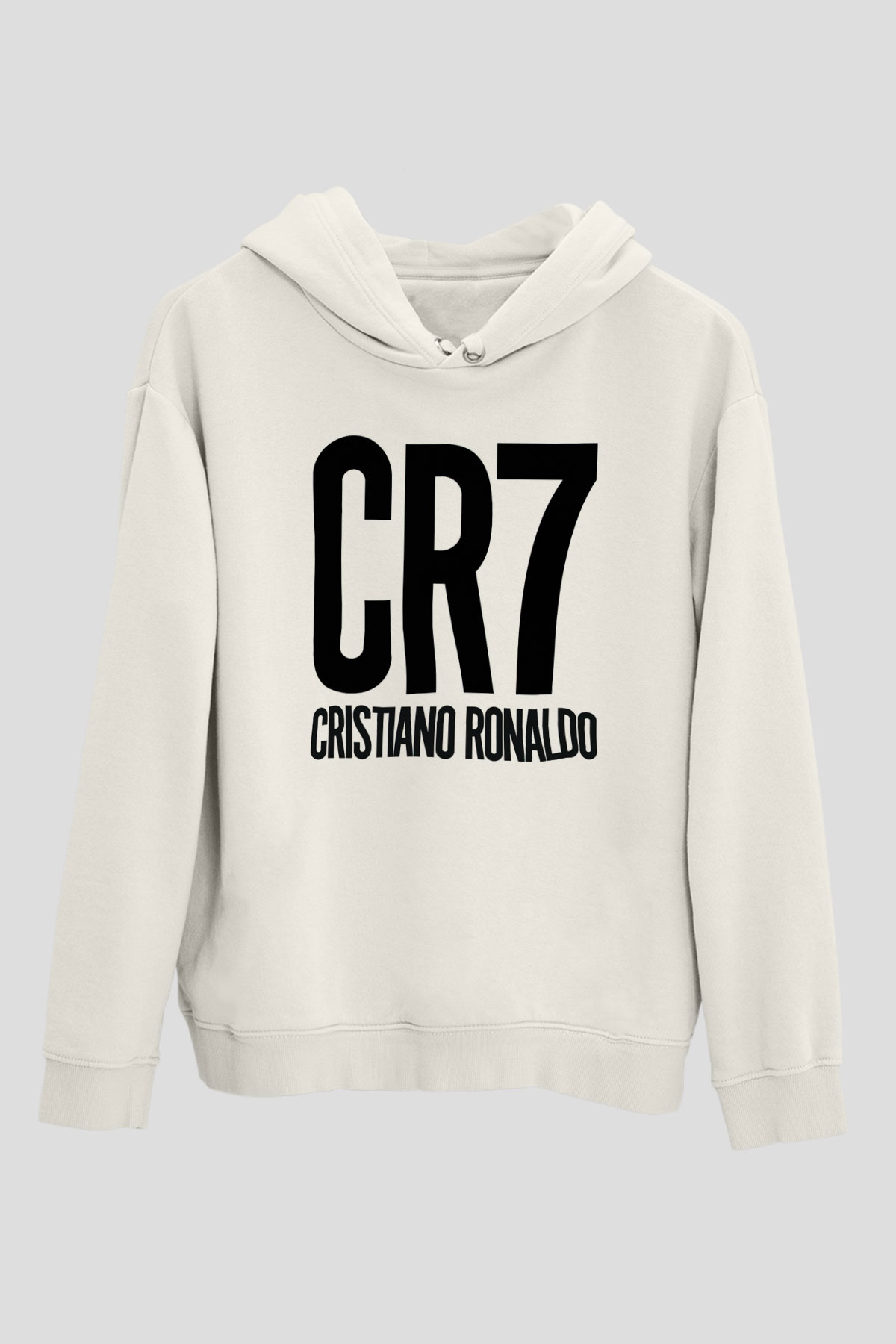 Cristiano Ronaldo Beyaz Unisex Kapşonlu Sweatshirt