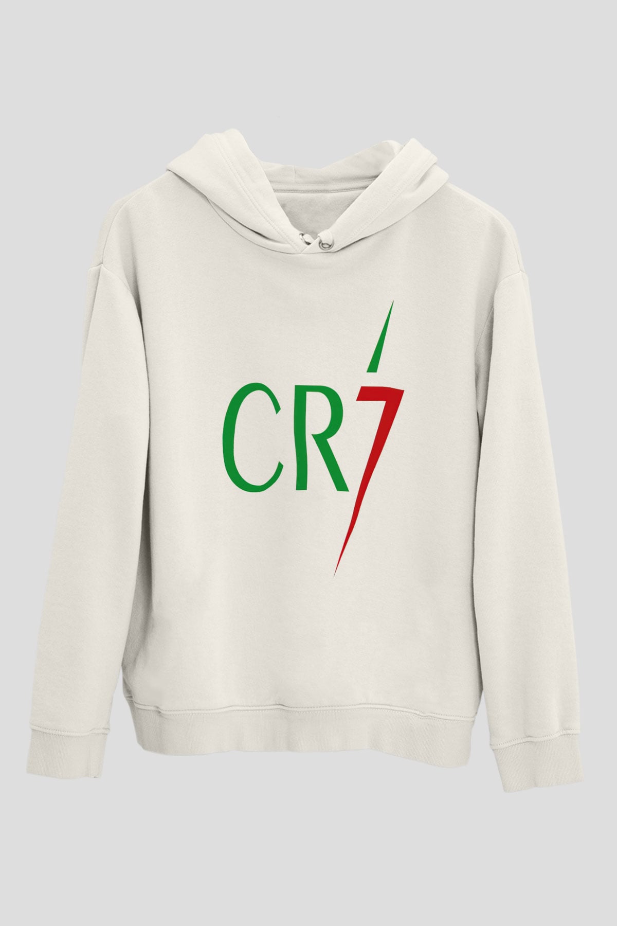 Cristiano Ronaldo Beyaz Unisex Kapşonlu Sweatshirt