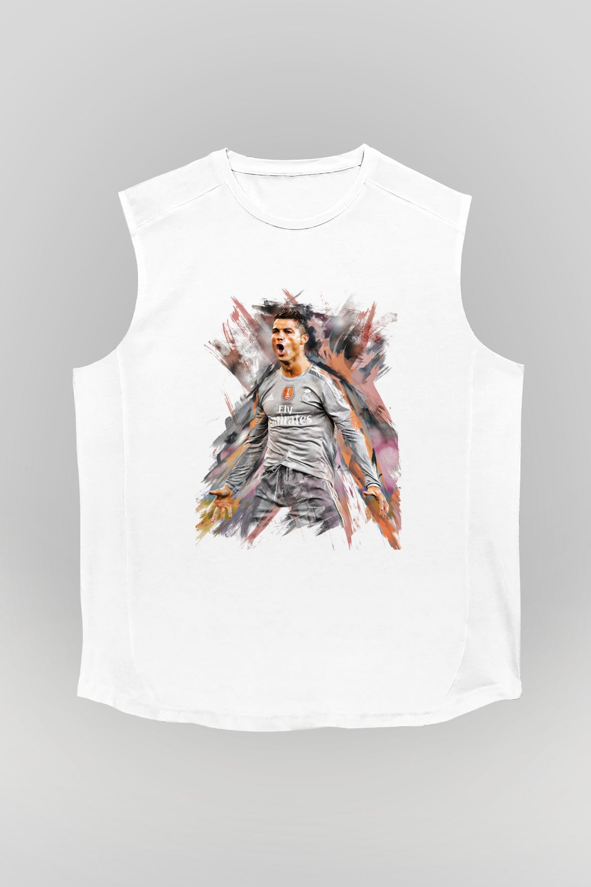 Cristiano Ronaldo Beyaz Unisex Kolsuz Tişört
