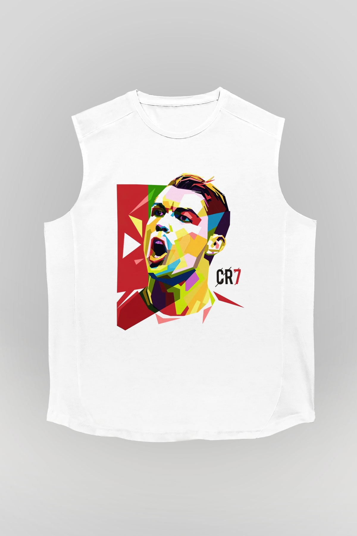 Cristiano Ronaldo Beyaz Unisex Kolsuz Tişört