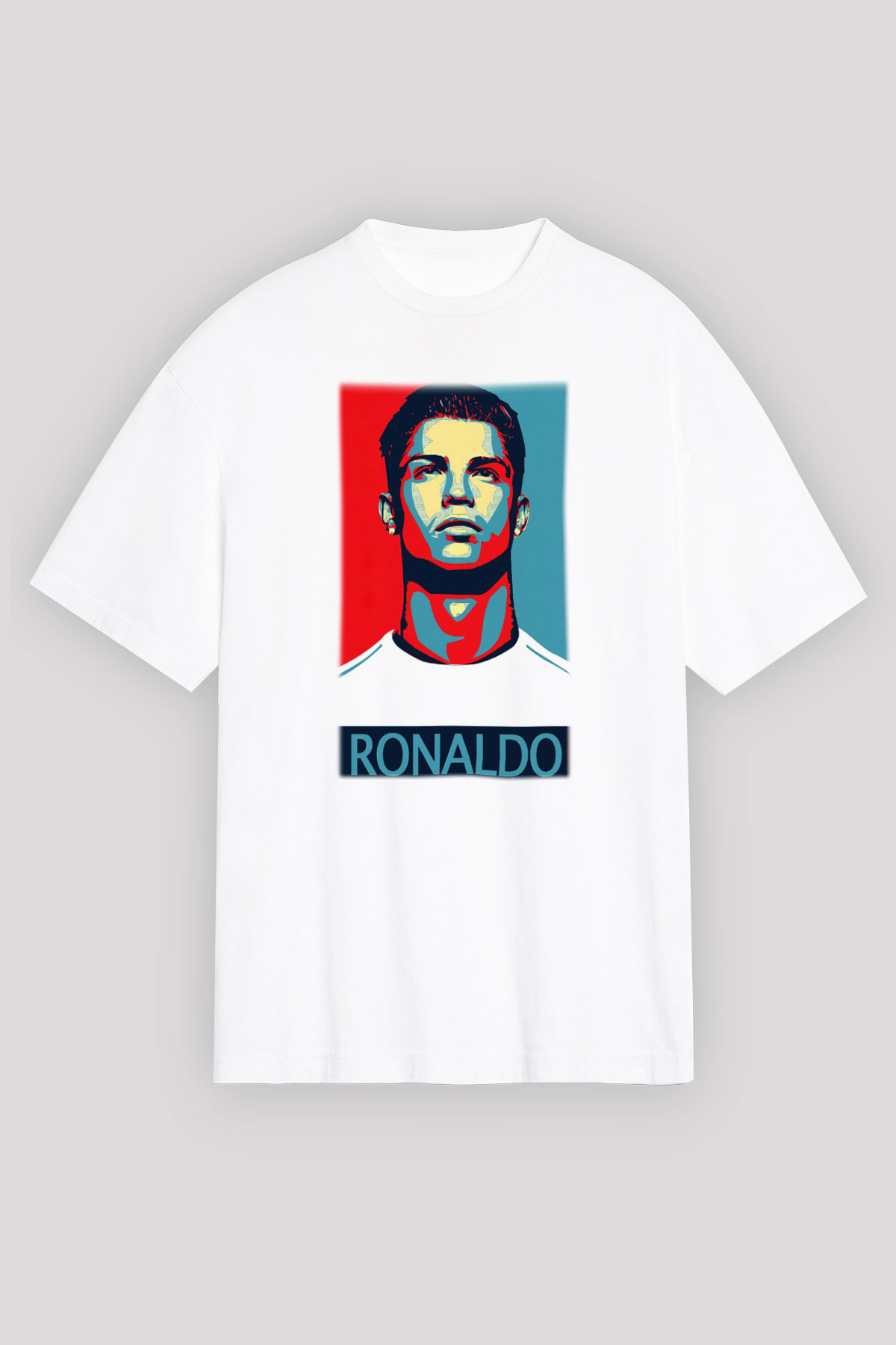 Cristiano Ronaldo Beyaz Unisex Oversize Tişört T-Shirt