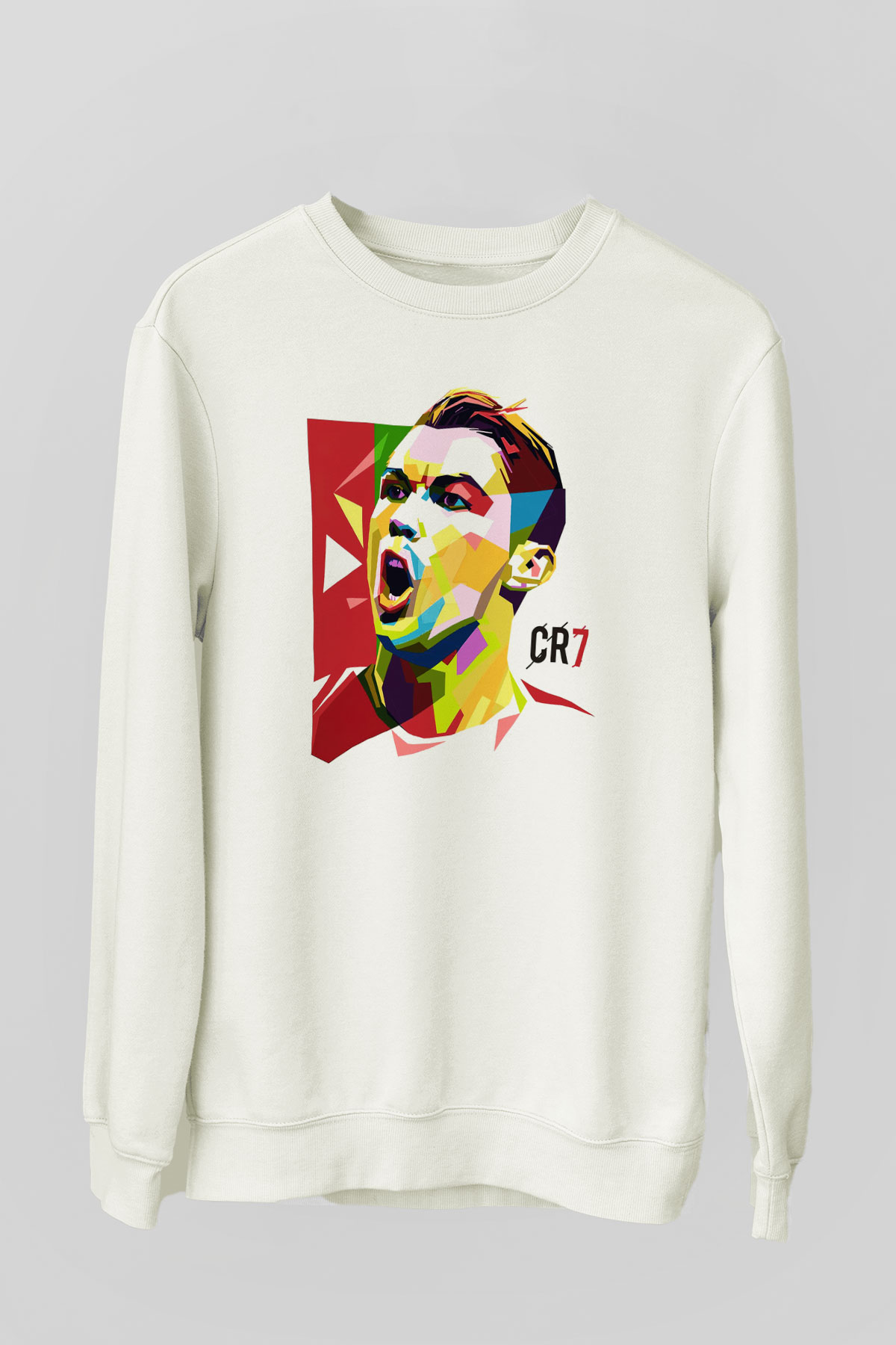 Cristiano Ronaldo Beyaz Unisex Sweatshirt