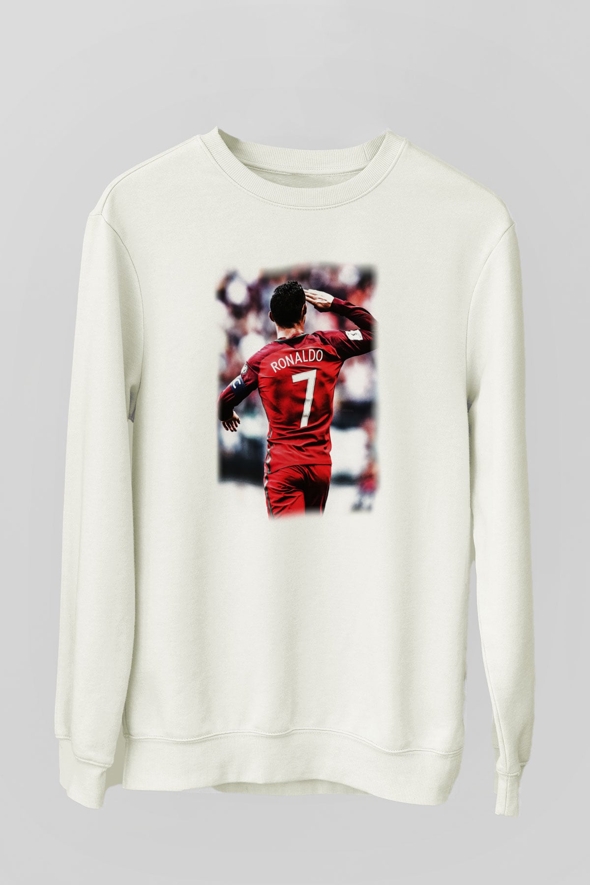 Cristiano Ronaldo Beyaz Unisex Sweatshirt