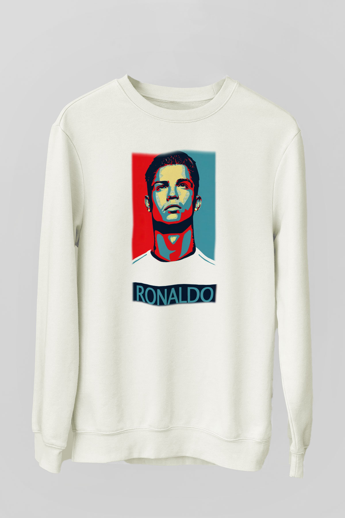 Cristiano Ronaldo Beyaz Unisex Sweatshirt