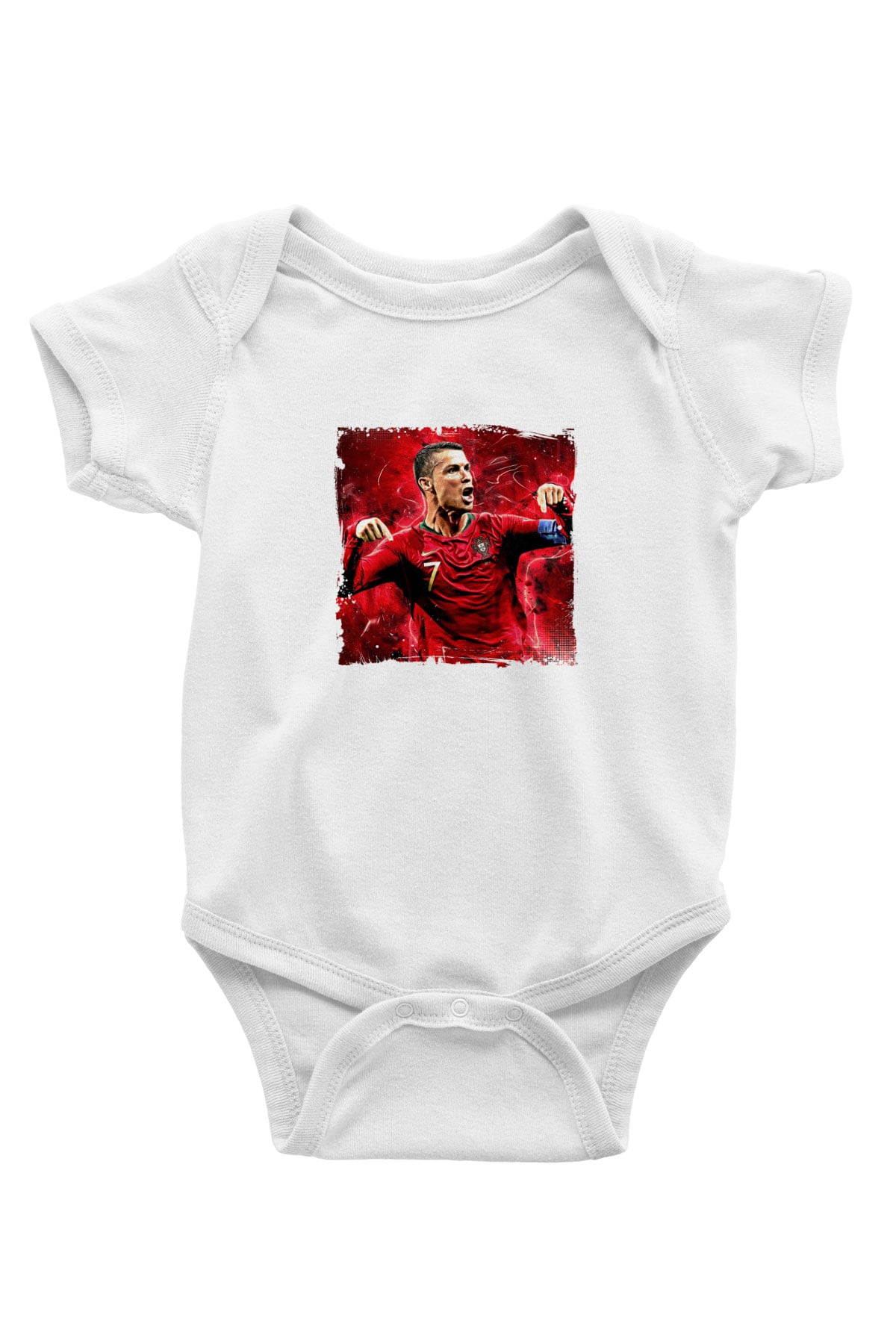 Cristiano Ronaldo Unisex Baskılı Beyaz Bebek Body - Zıbın