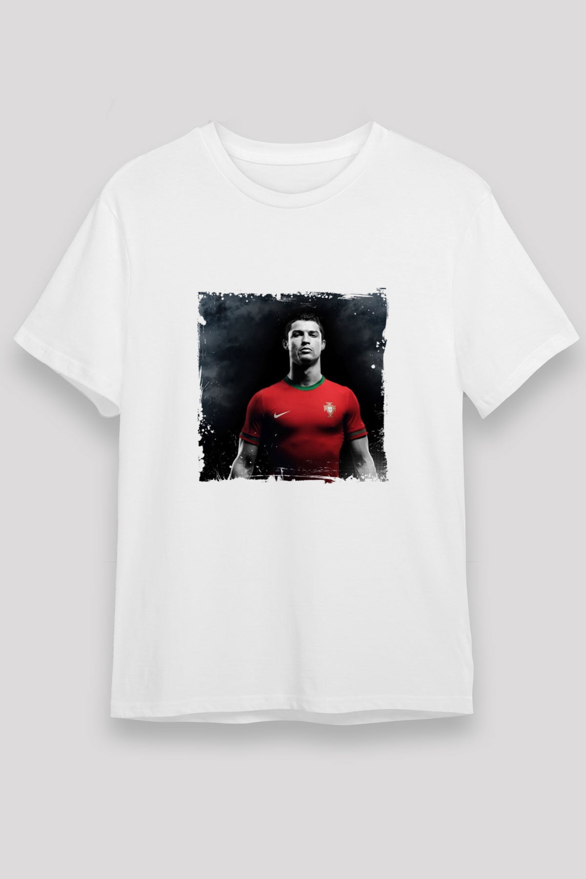 Cristiano Ronaldo Unisex Baskılı Beyaz Tişört