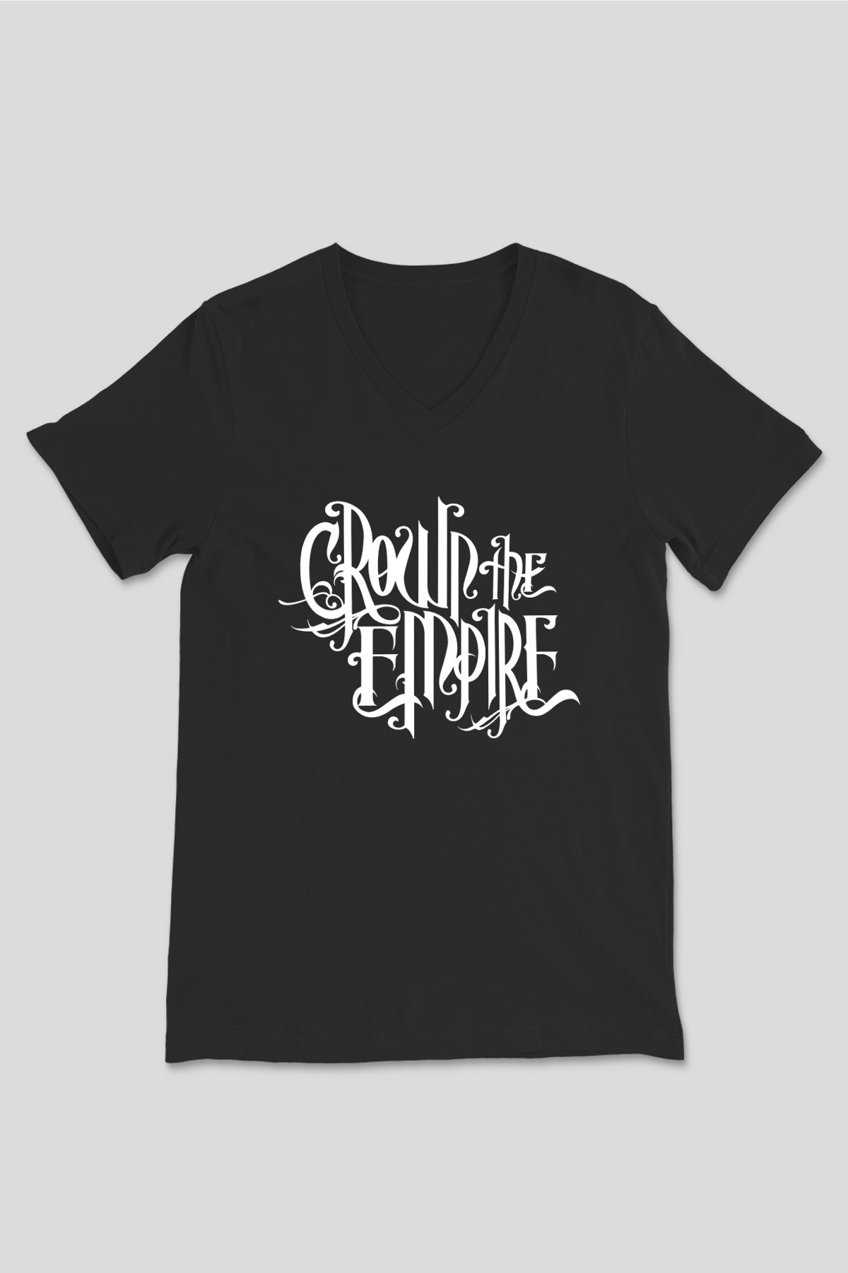 Crown the Empire Siyah Unisex V Yaka Tişört
