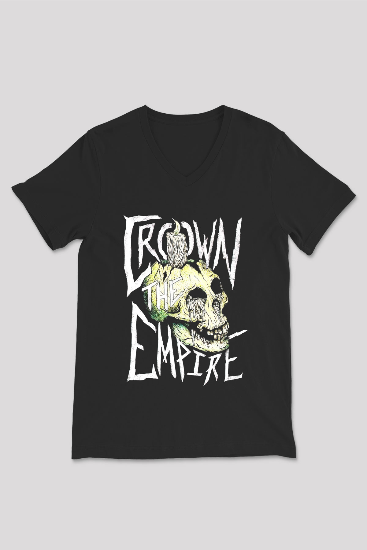 Crown the Empire Siyah Unisex V Yaka Tişört T-Shirt