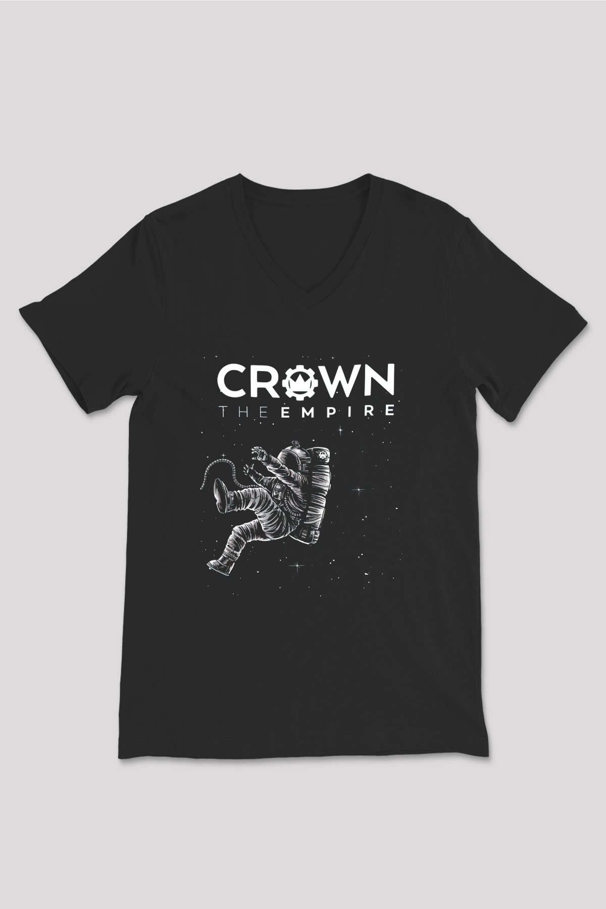 Crown the Empire Siyah Unisex V Yaka Tişört T-Shirt