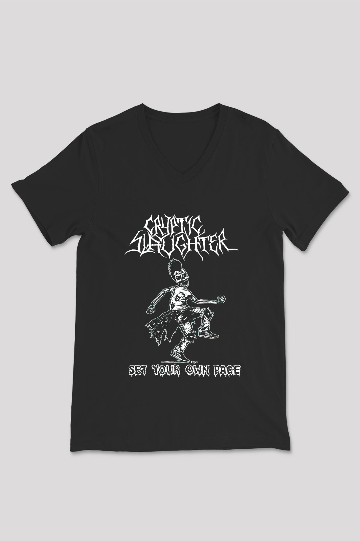 Cryptic Slaughter Siyah Unisex V Yaka Tişört