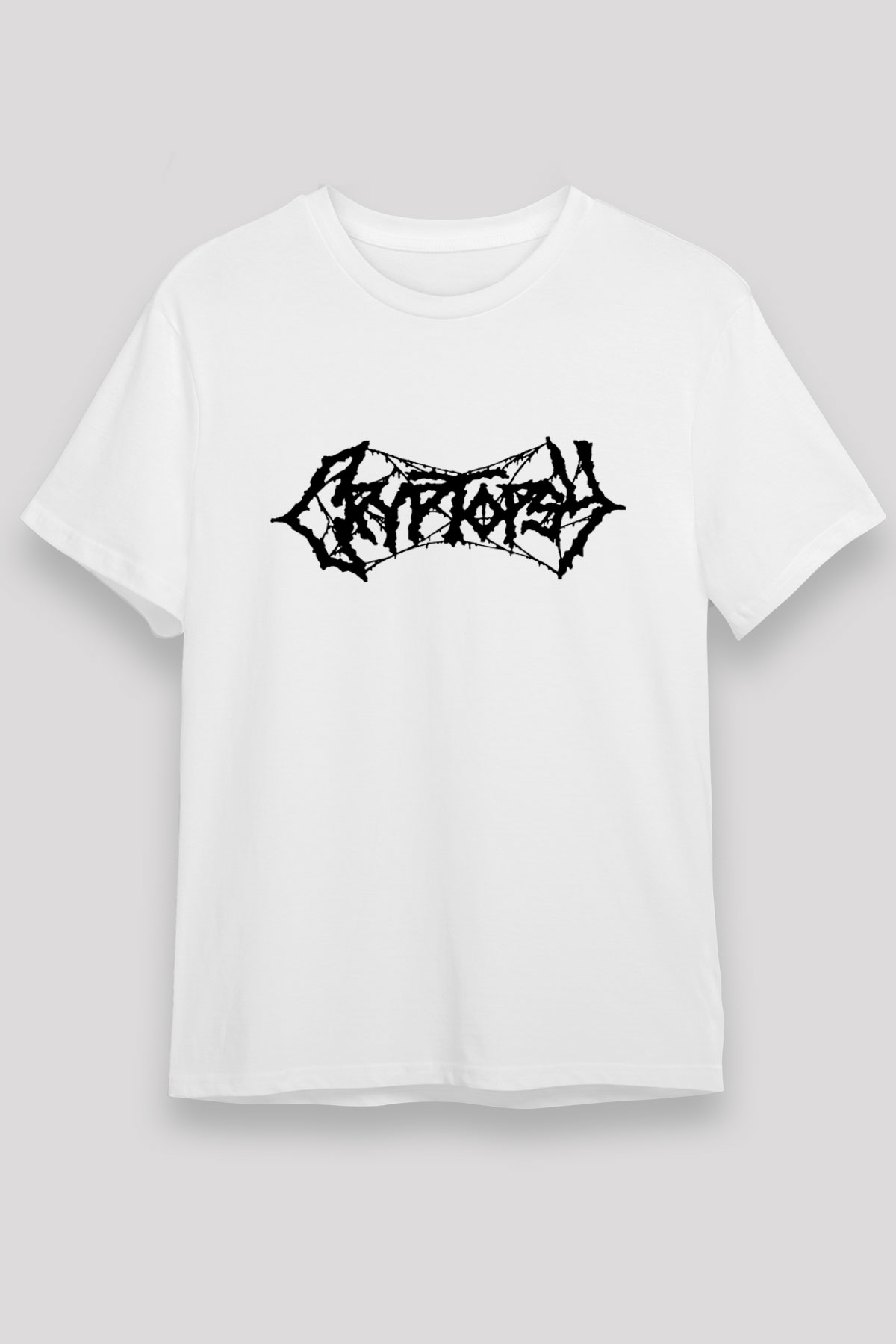 Cryptopsy Baskılı Unisex Beyaz Tişört - Tshirt
