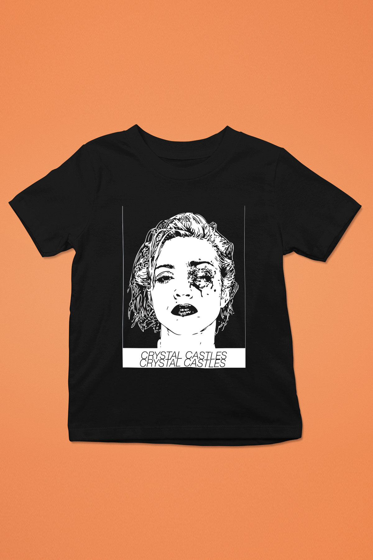 Crystal Castles Baskılı Siyah Unisex Çocuk Tişört