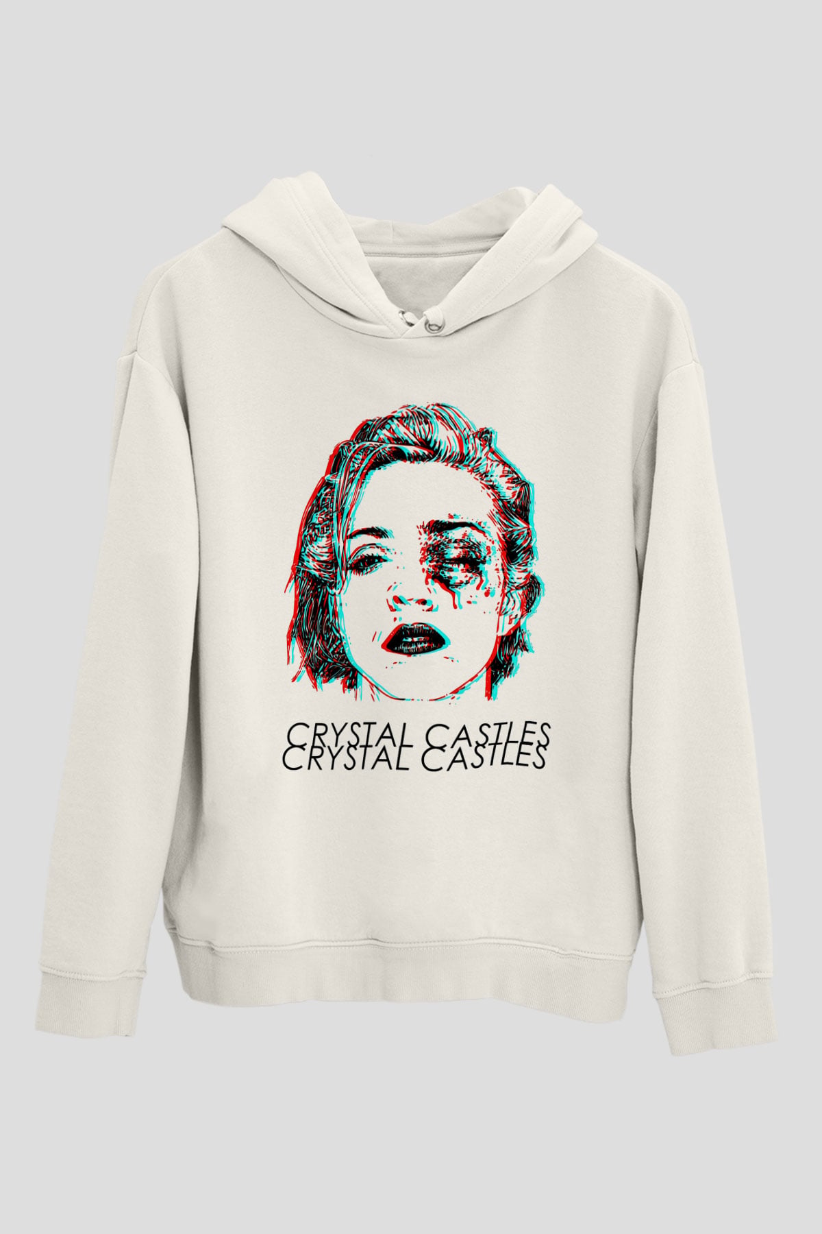 Crystal Castles Beyaz Unisex Kapşonlu Sweatshirt