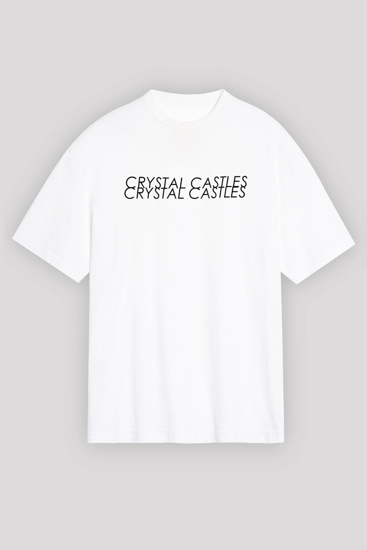 Crystal Castles Beyaz Unisex Oversize Tişört T-Shirt
