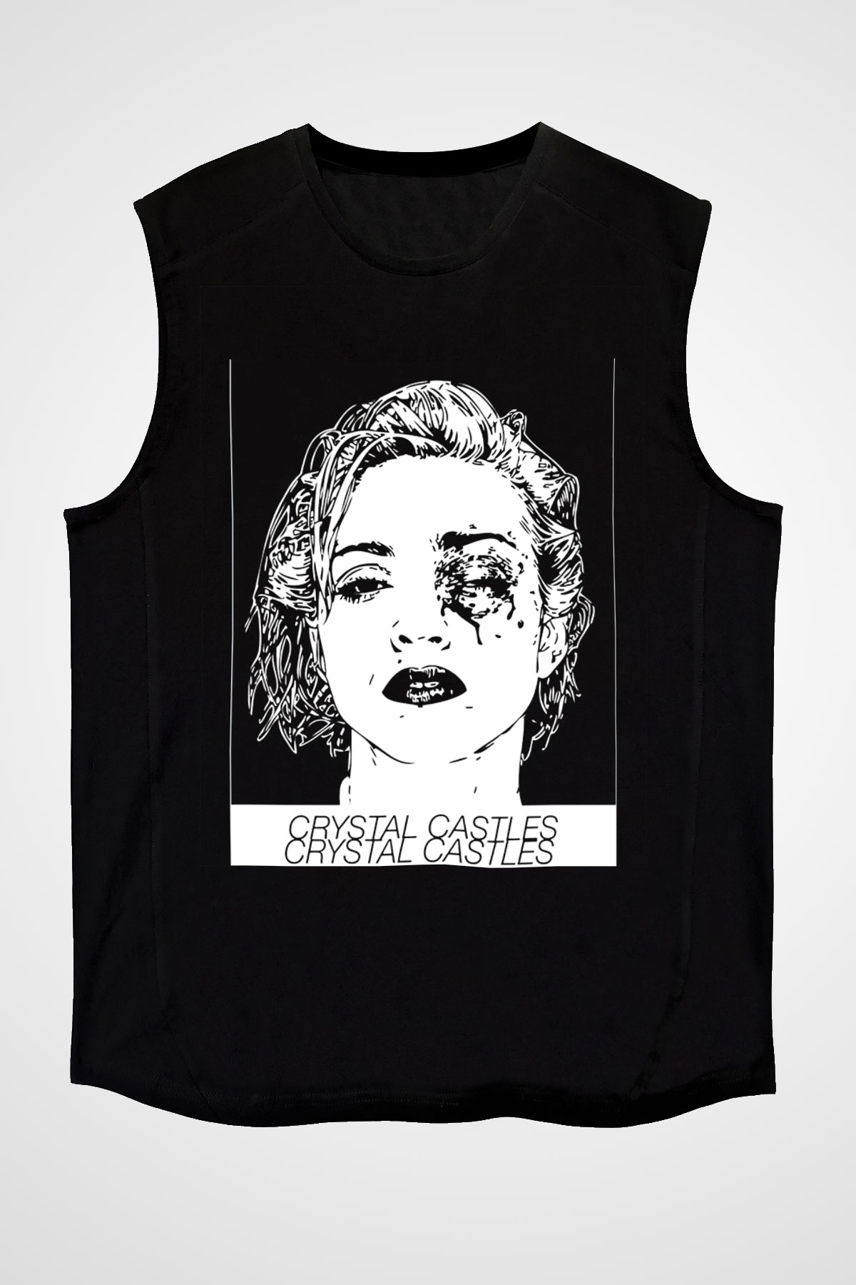 Crystal Castles Siyah Unisex Kolsuz Tişört