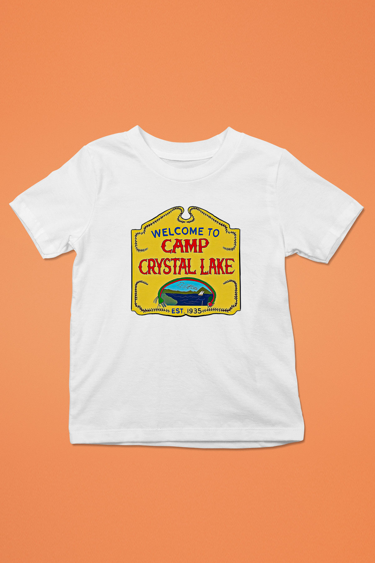 Crystal Lake Baskılı Beyaz Unisex Beyaz Çocuk Tişört - Tshirt