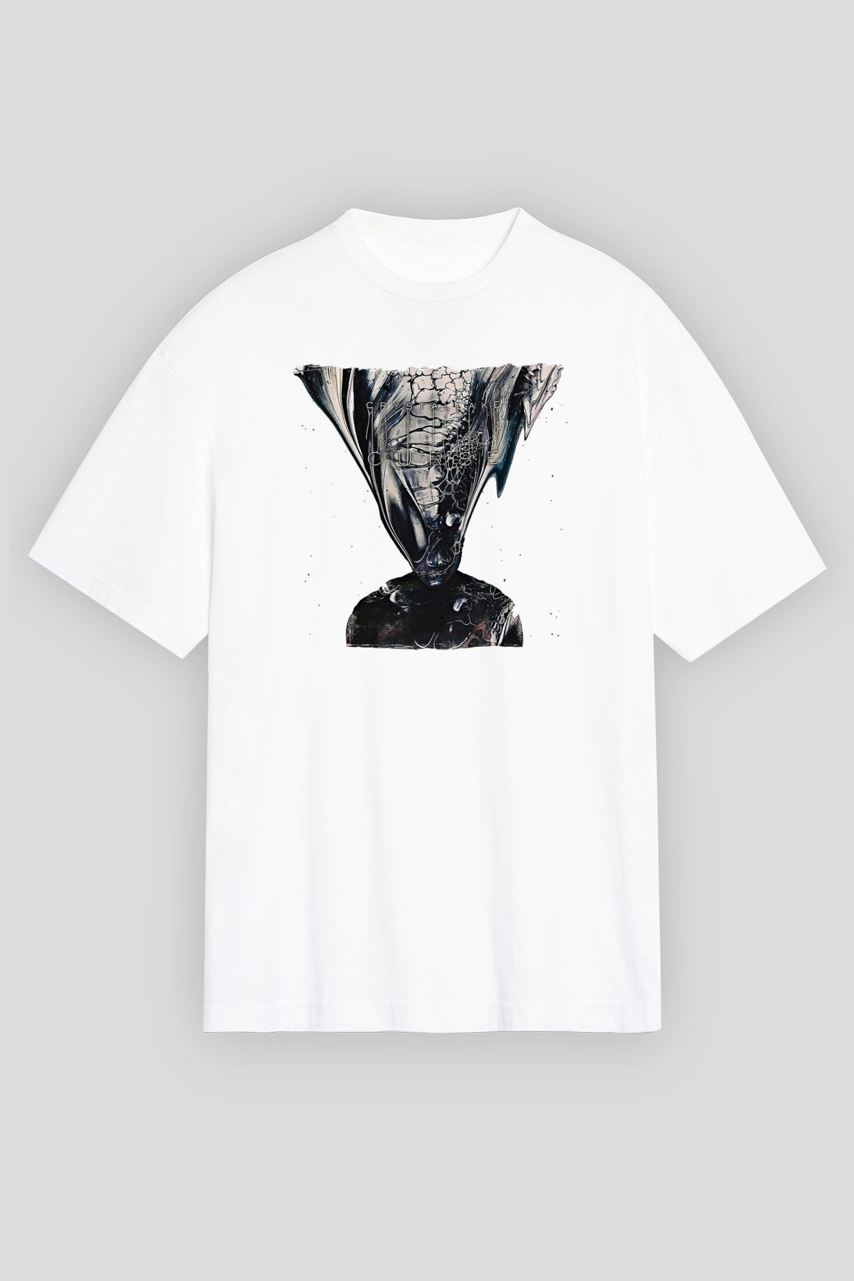 Crystal Lake Baskılı Beyaz Unisex Oversize Tişört - Tshirt