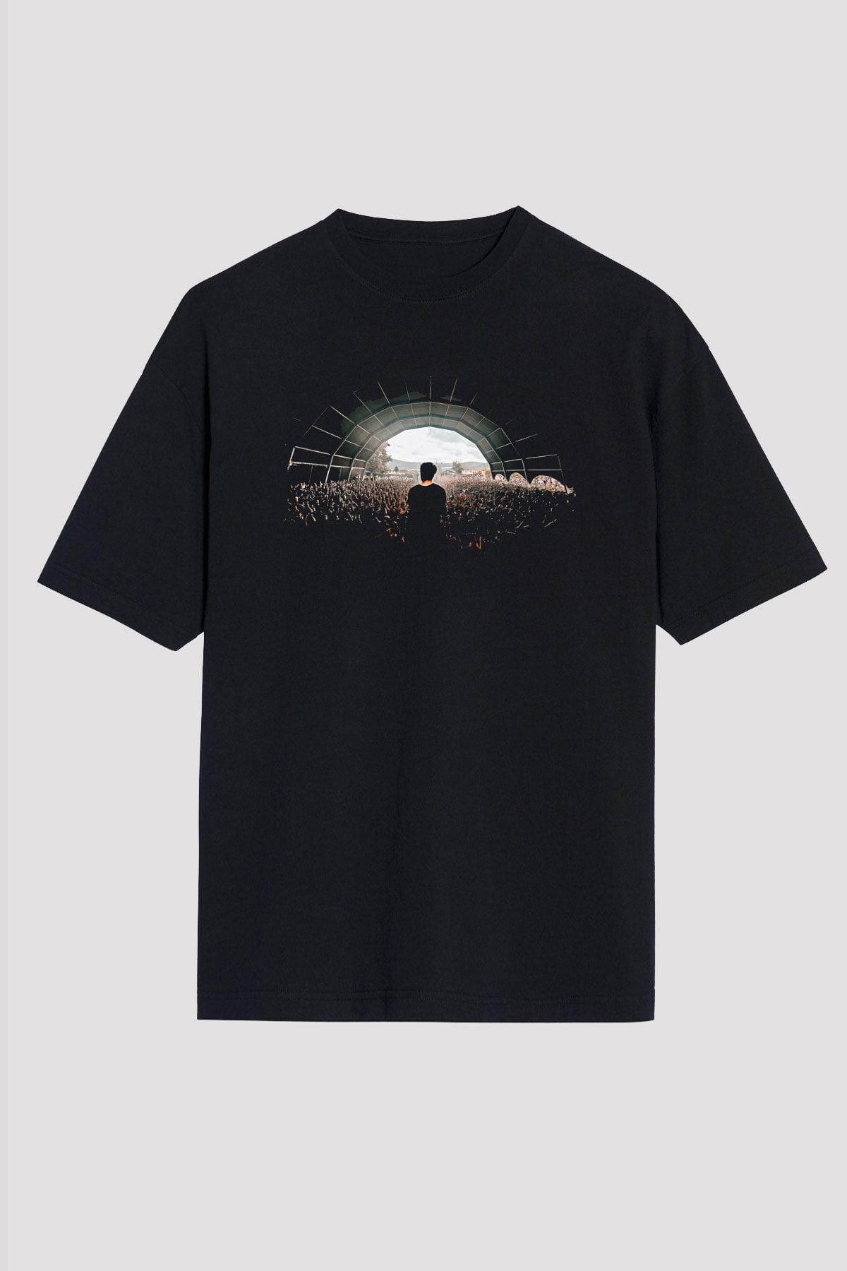 Crystal Lake Baskılı Unisex Siyah Oversize Tişört - Tshirt