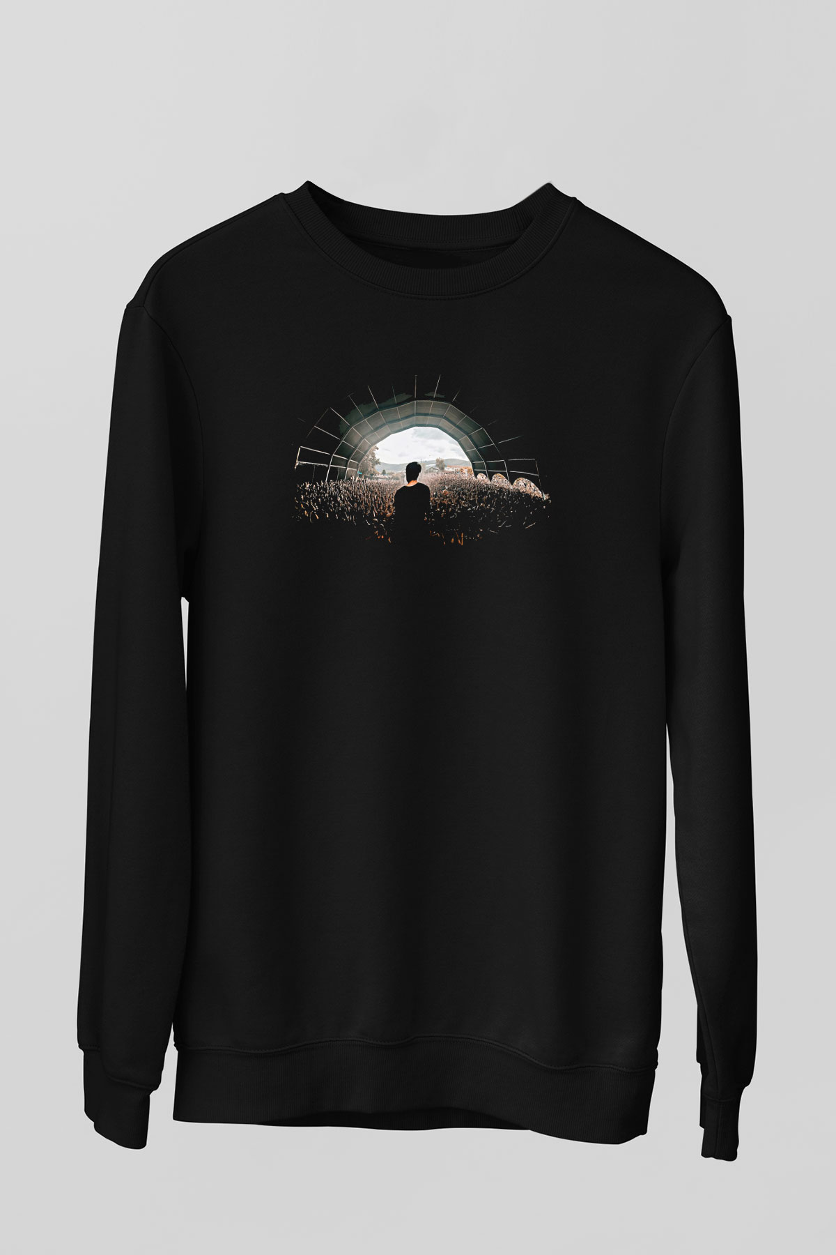 Crystal Lake Baskılı Unisex Siyah Sweatshirt