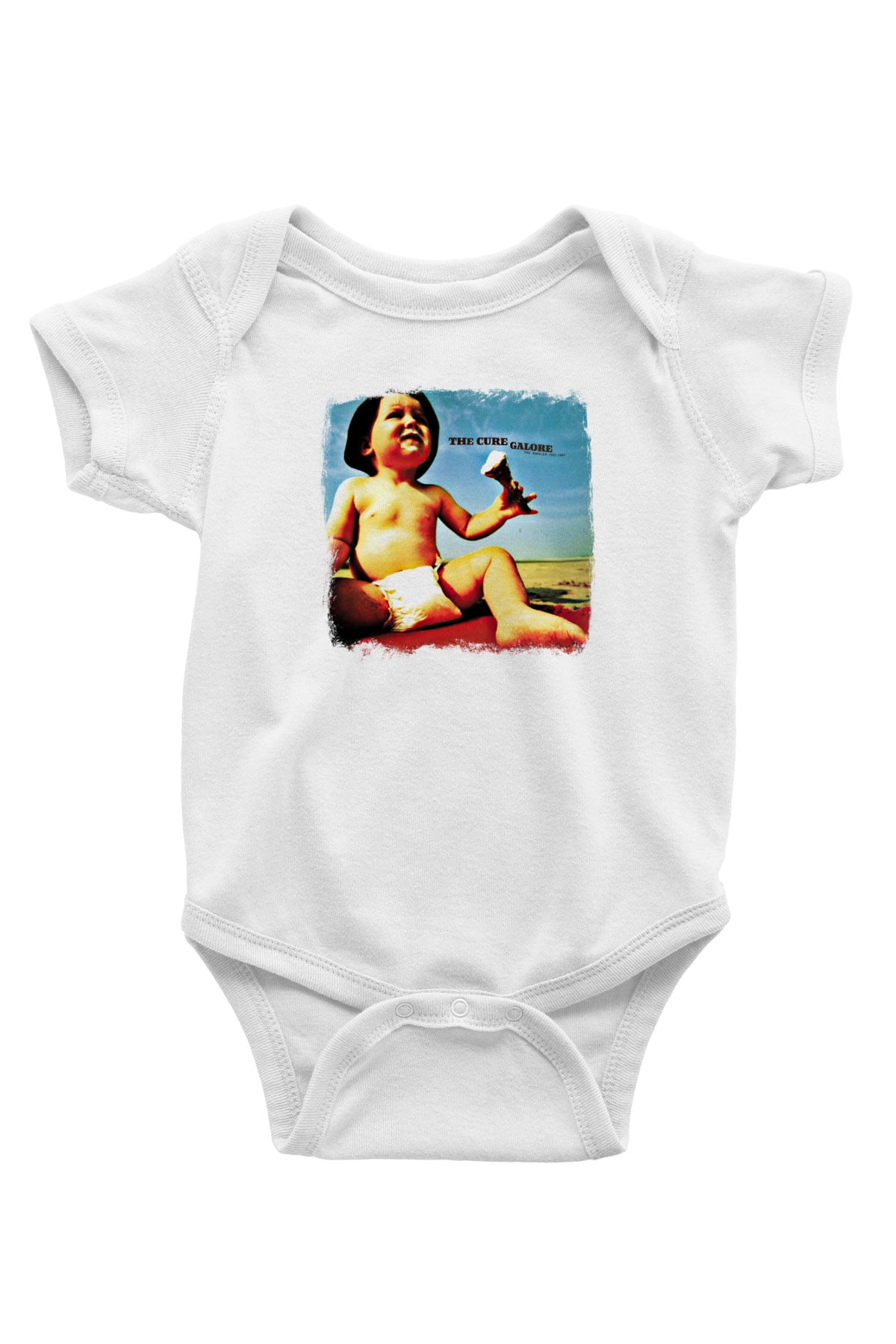 Cure Baskılı Unisex Beyaz Bebek Body - Zıbın