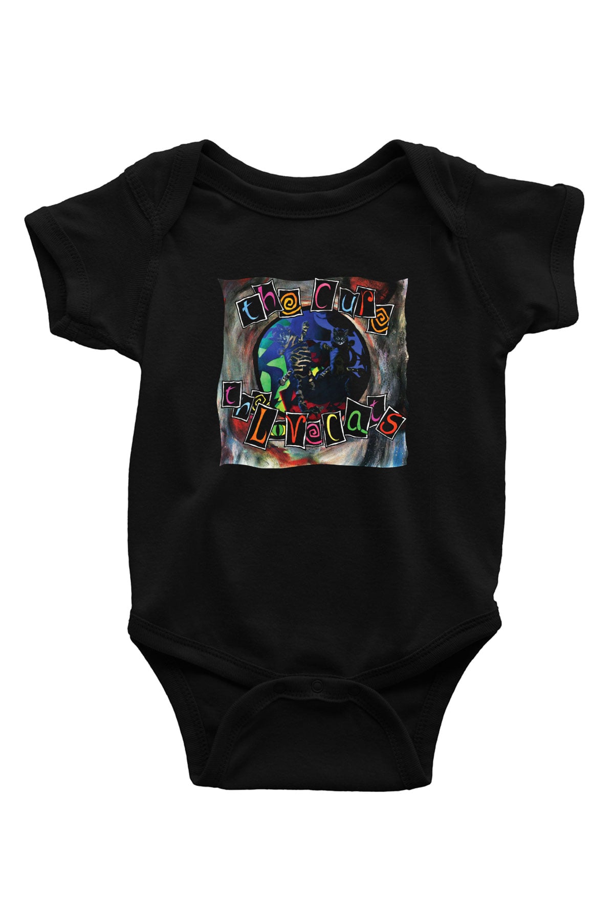 Cure Baskılı Unisex Siyah Bebek Body - Zıbın
