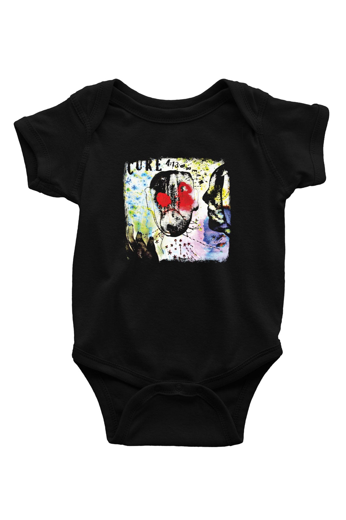 Cure Baskılı Unisex Siyah Bebek Body - Zıbın