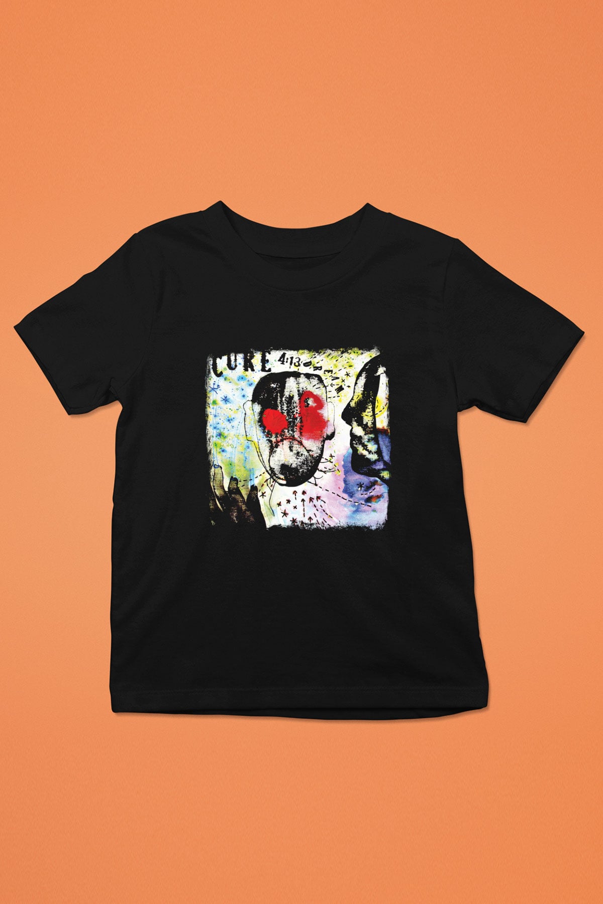 Cure Baskılı Unisex Siyah Çocuk Tişört