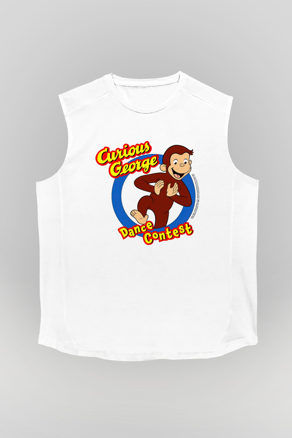 Curious George Beyaz Unisex Kolsuz Tişört