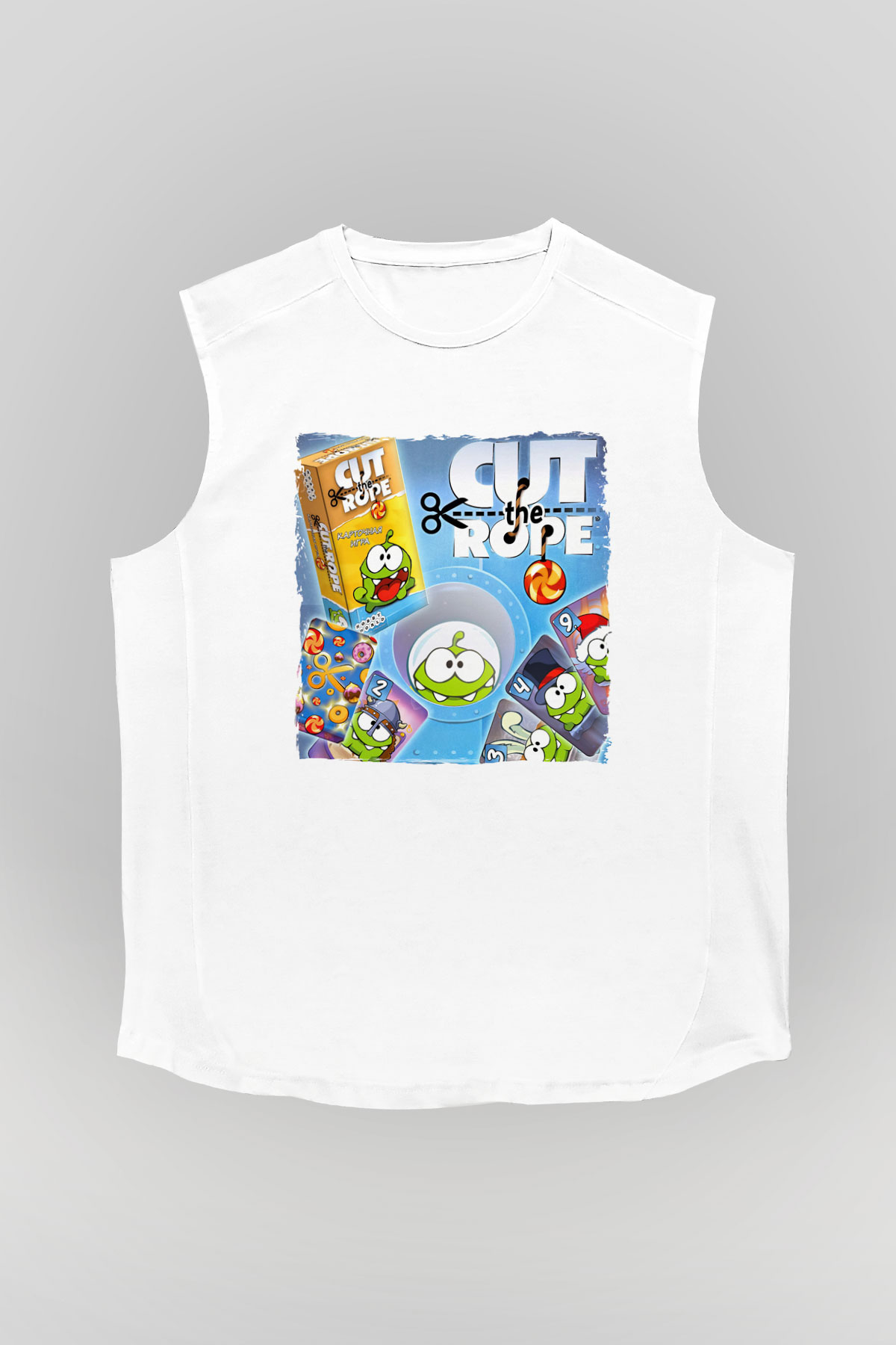 Cut the Rope Beyaz Unisex Kolsuz Tişört