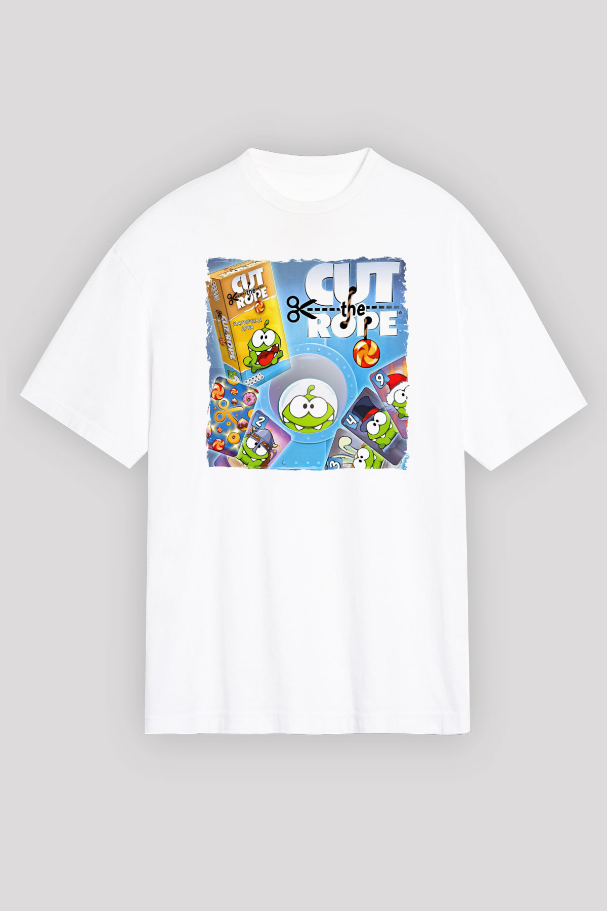 Cut the Rope Beyaz Unisex Tişört T-Shirt