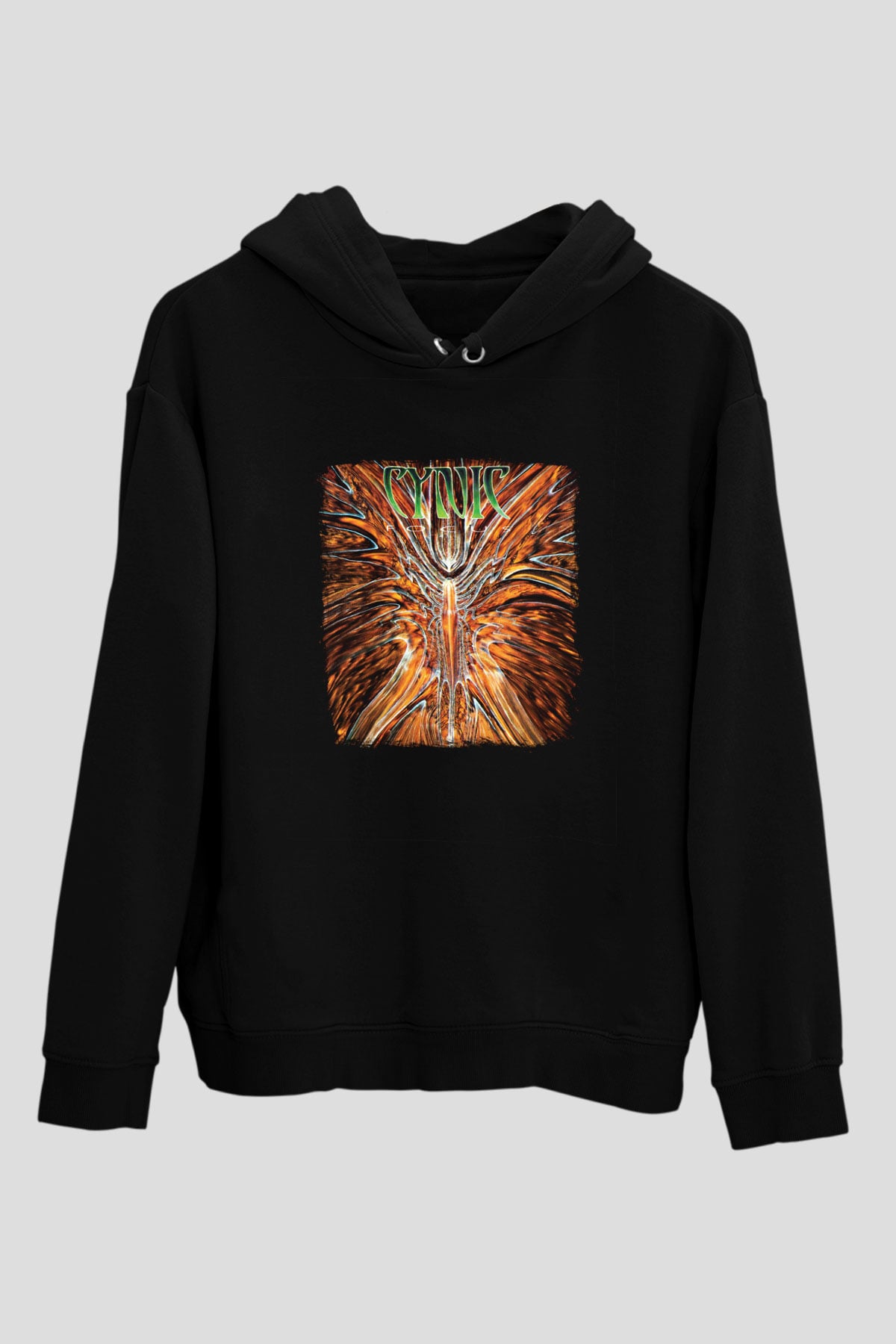 Cynic Baskılı Unisex Siyah Hoodie