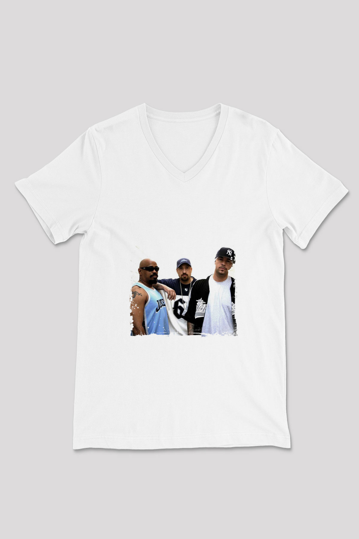 Cypress Hill Baskılı Beyaz V Yaka Unisex Tişört