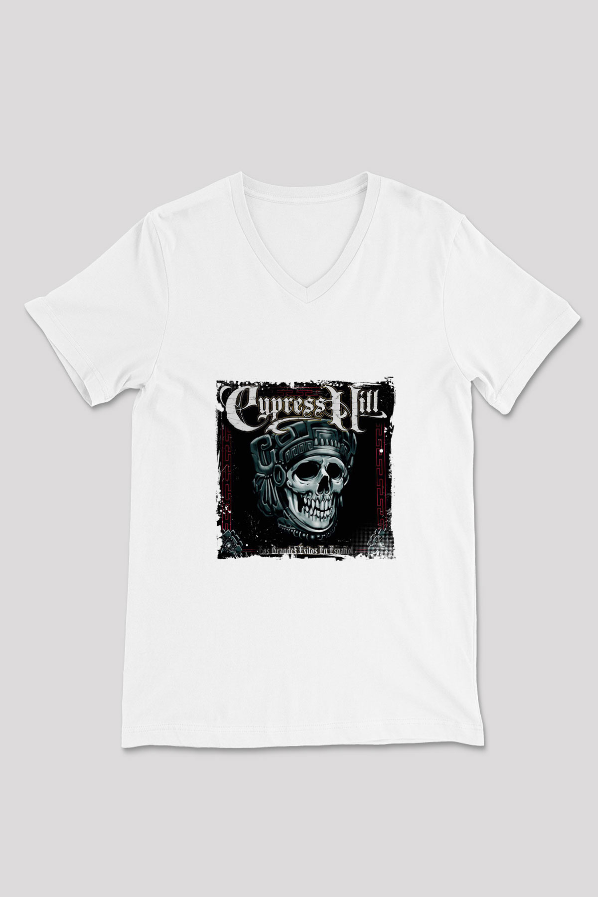 Cypress Hill Baskılı Beyaz V Yaka Unisex Tişört