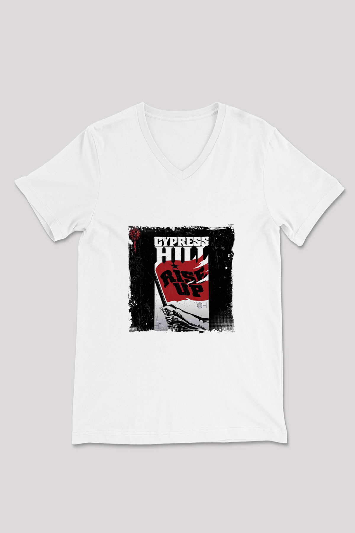Cypress Hill Baskılı Beyaz V Yaka Unisex Tişört