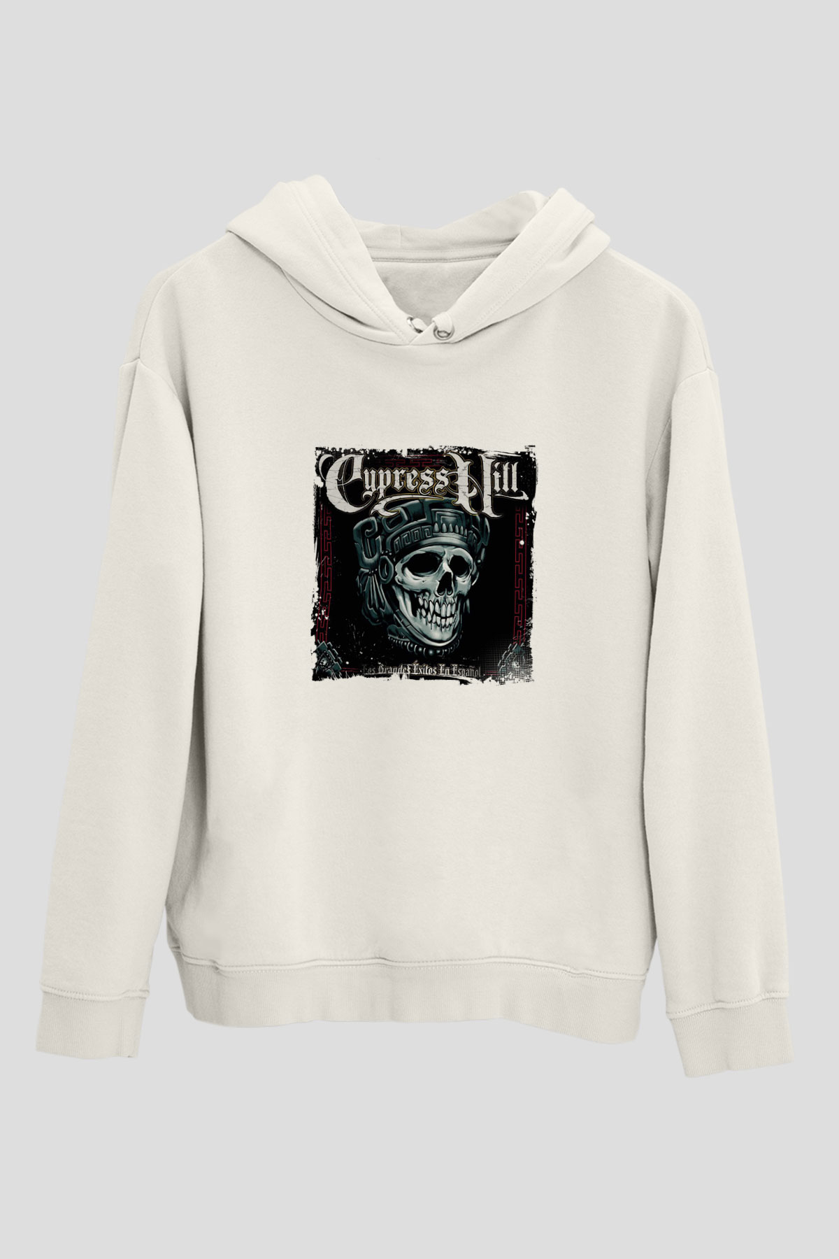 Cypress Hill Baskılı Unisex Beyaz Kapüşonlu Sweatshirt