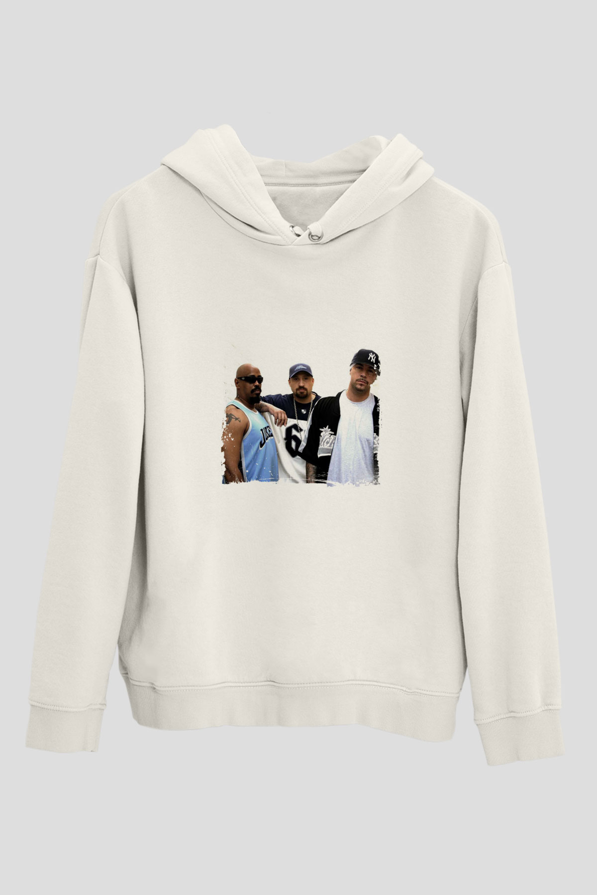 Cypress Hill Baskılı Unisex Beyaz Kapüşonlu Sweatshirt