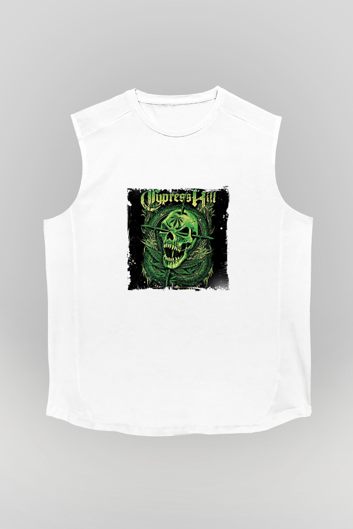 Cypress Hill Baskılı Unisex Beyaz Kolsuz Tişört