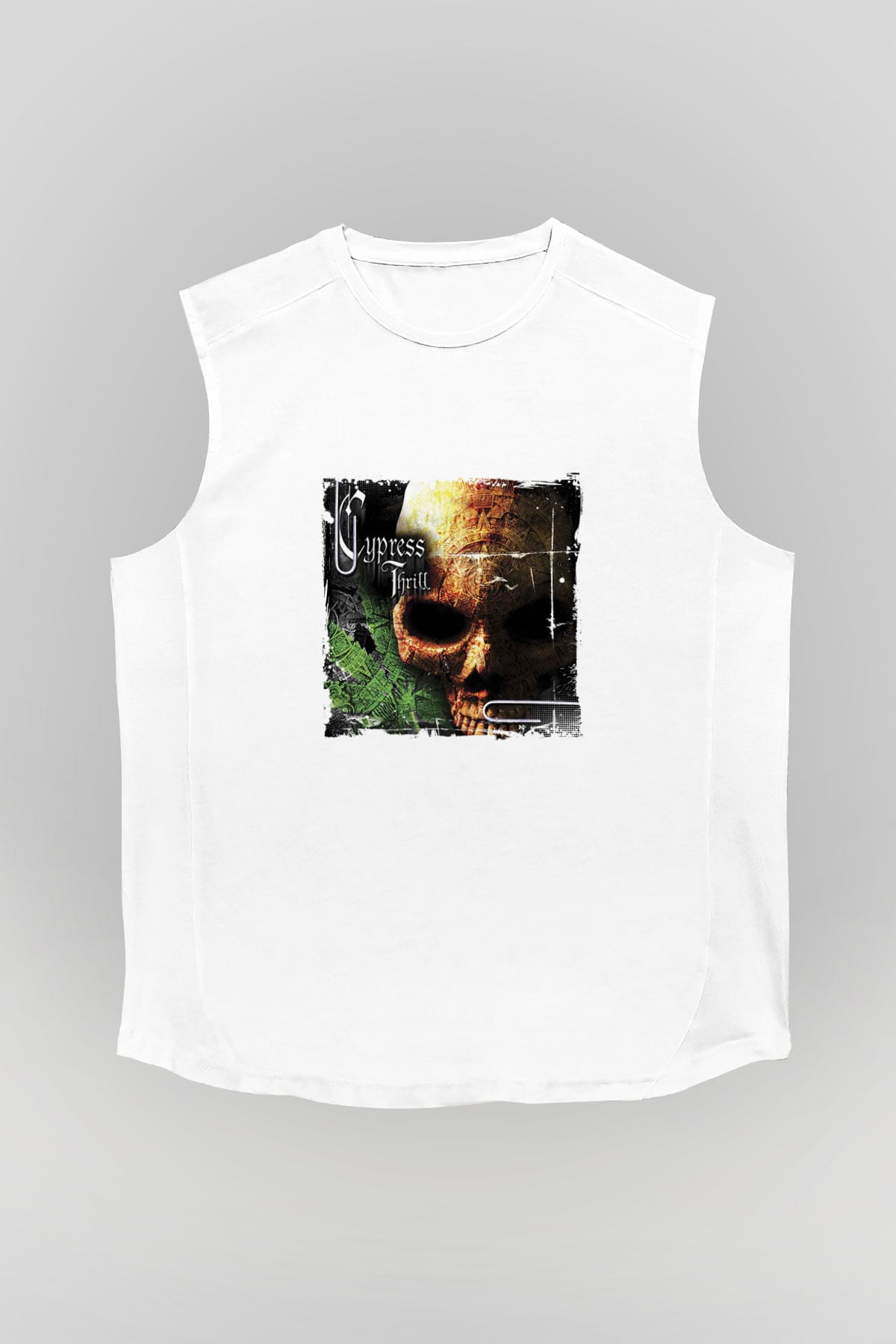 Cypress Hill Baskılı Unisex Beyaz Kolsuz Tişört