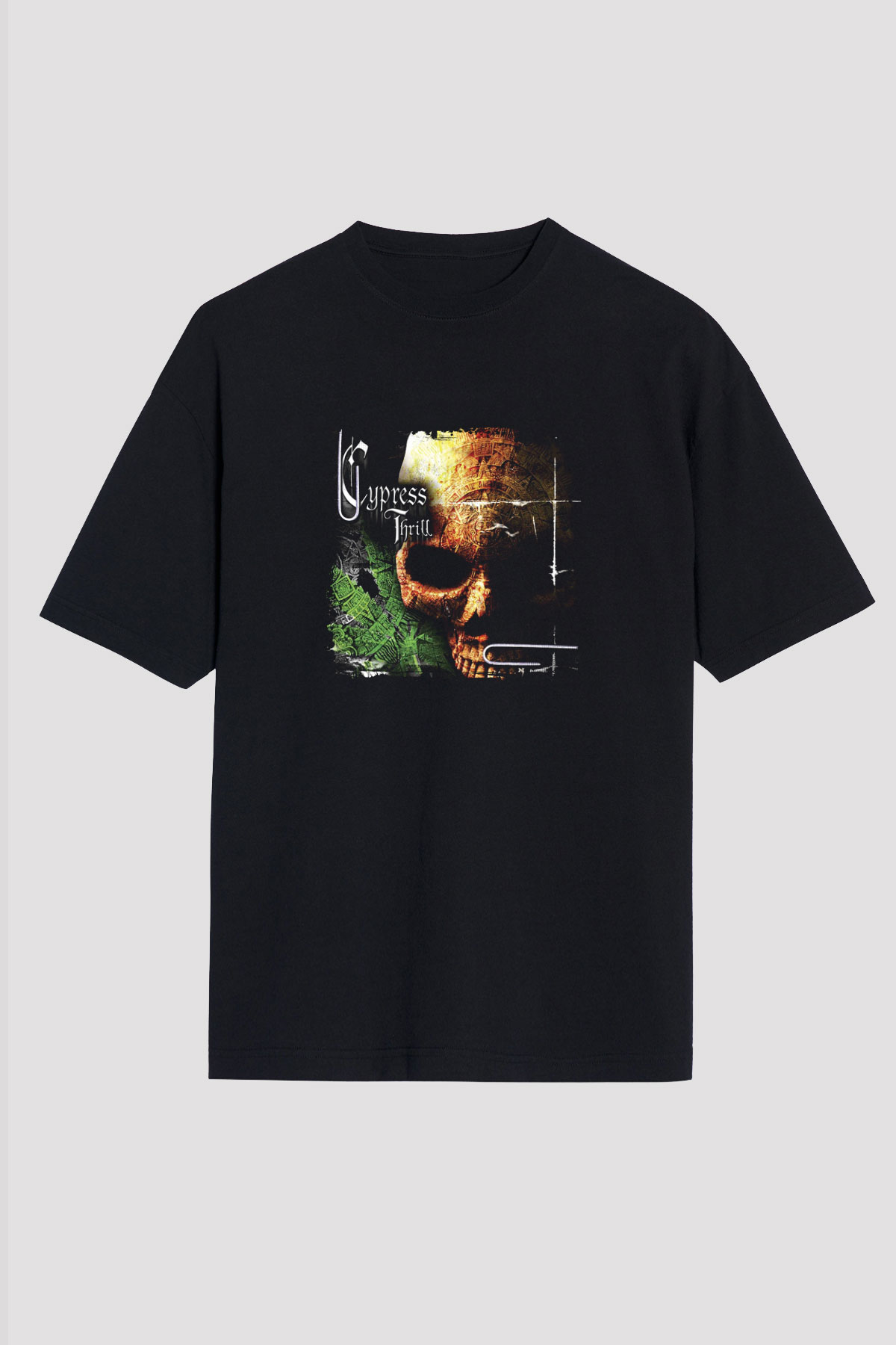 Cypress Hill Baskılı Unisex Oversize Siyah Tişört