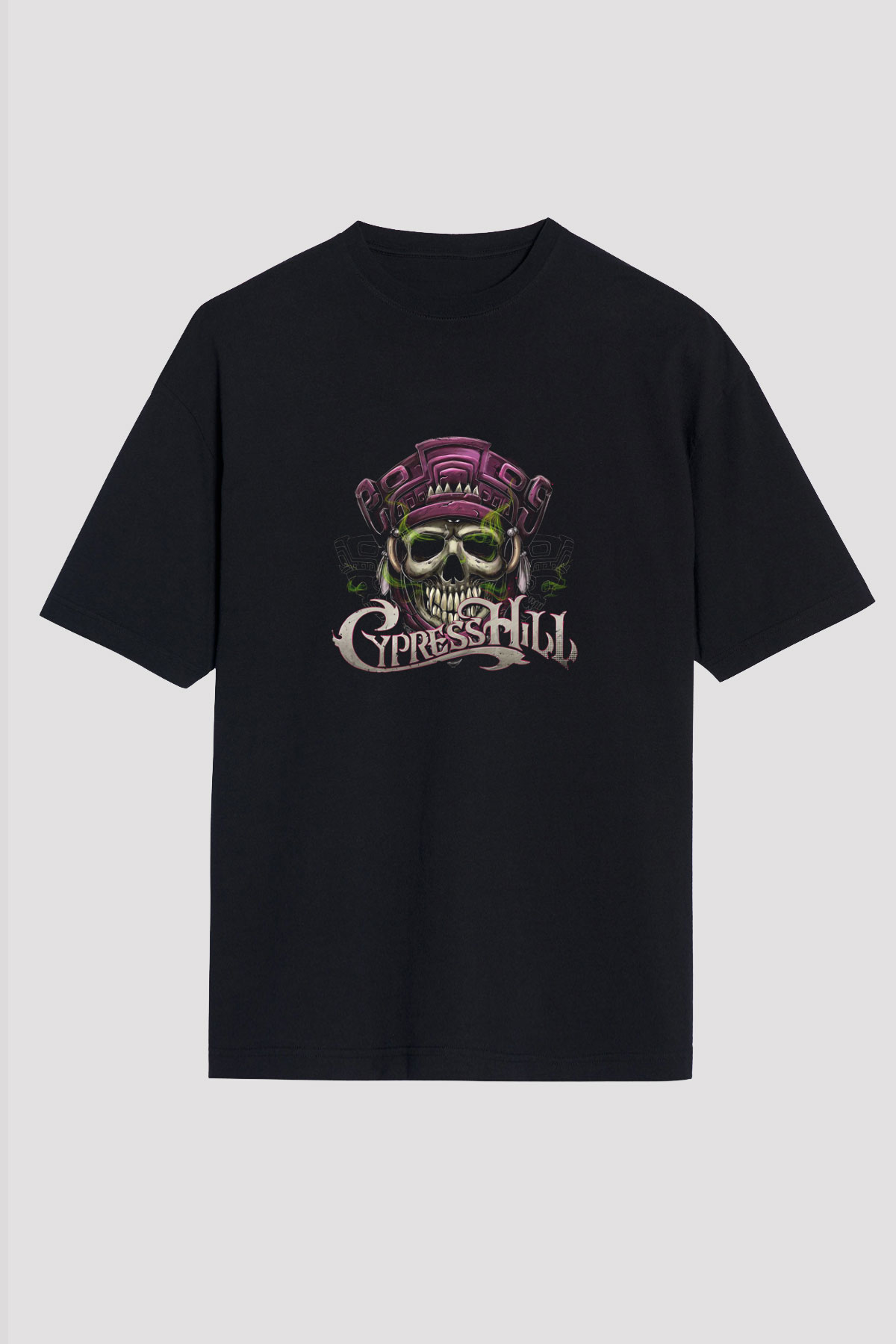 Cypress Hill Baskılı Unisex Oversize Siyah Tişört