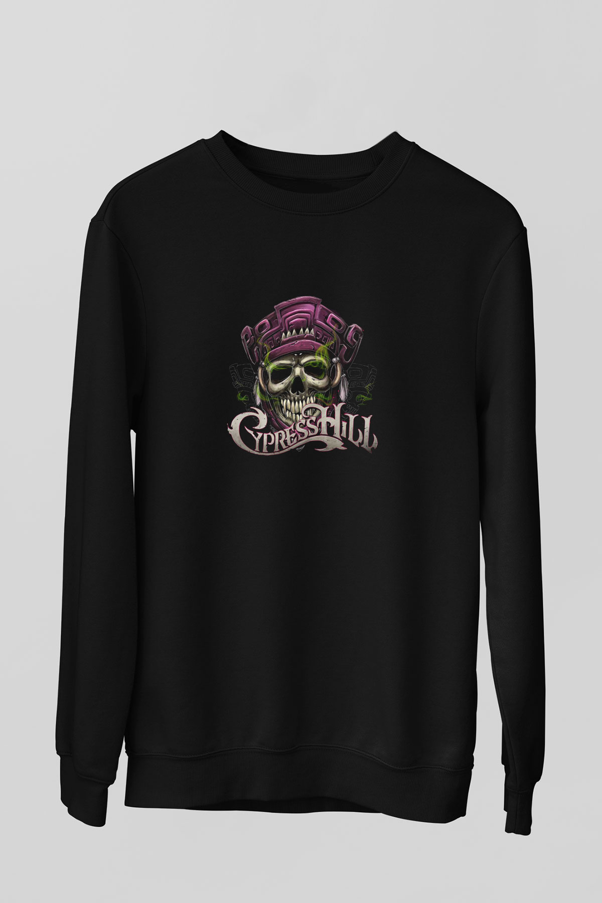Cypress Hill Baskılı Unisex Siyah Sweatshirt