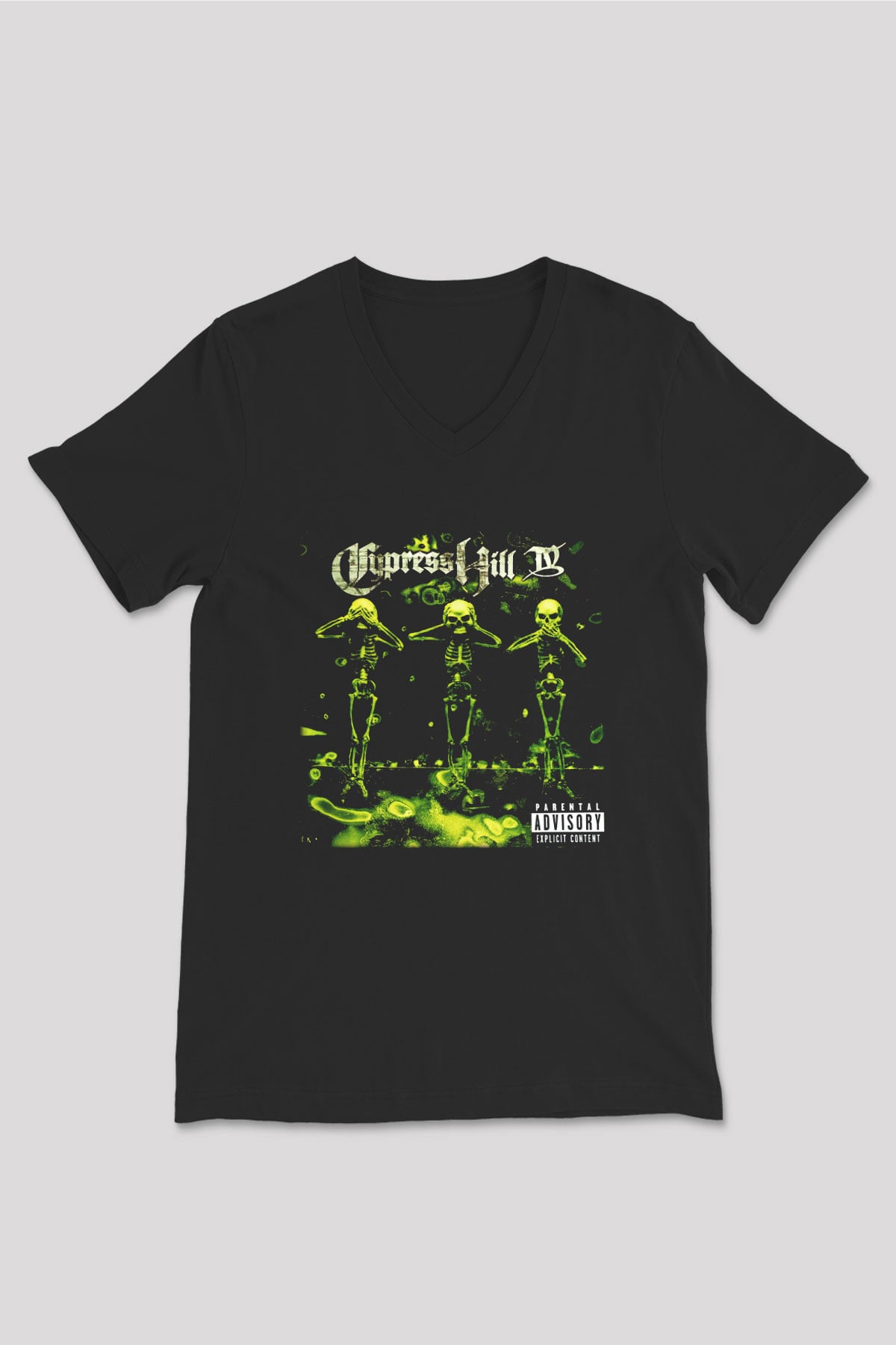 Cypress Hill Siyah Unisex V Yaka Tişört T-Shirt