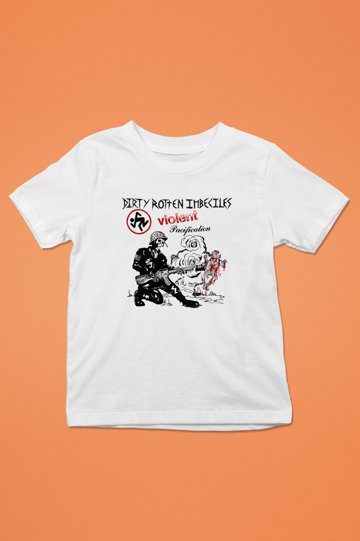 D.R.I Baskılı Beyaz Unisex Çocuk Tişört