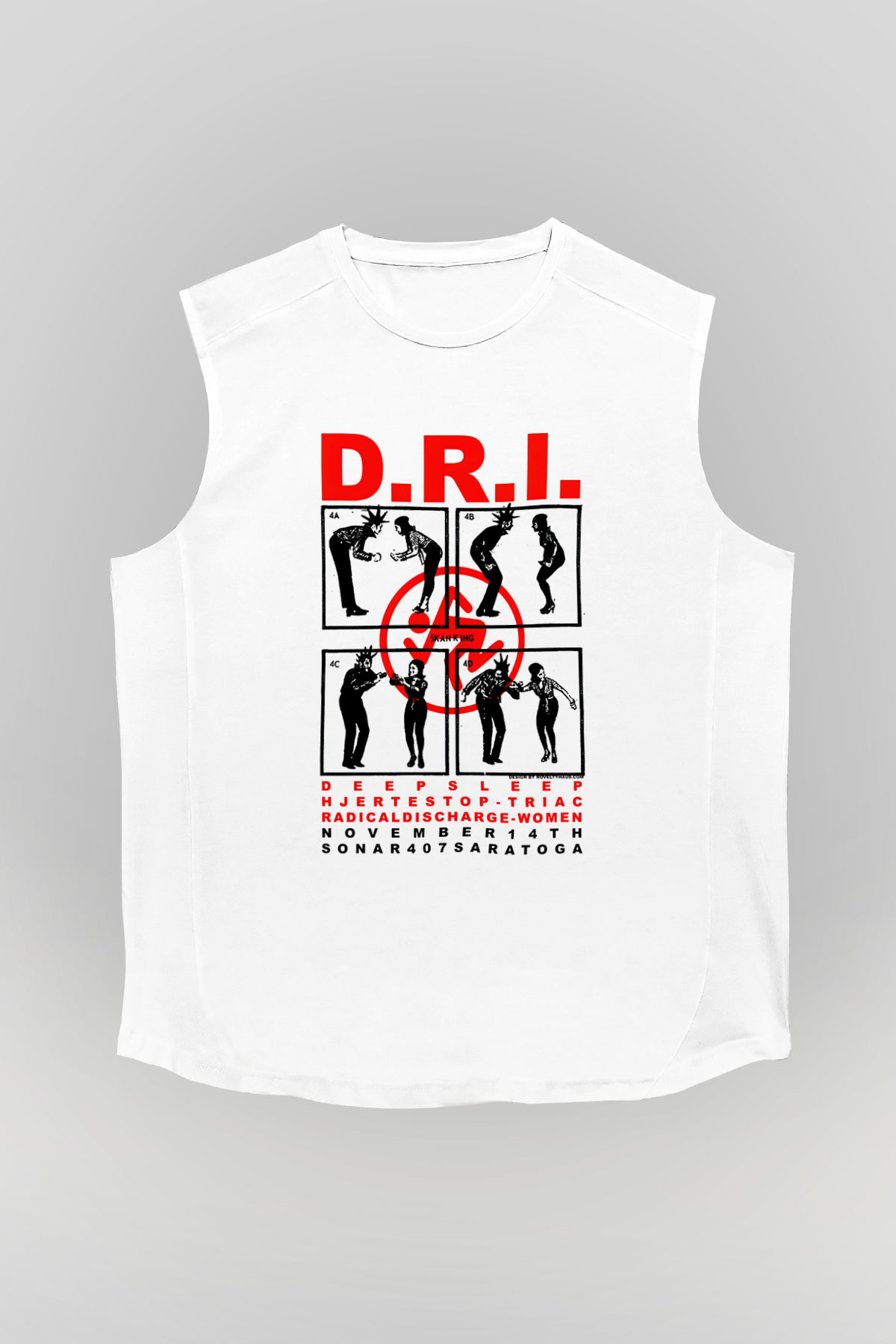 D.R.I Beyaz Unisex Kolsuz Tişört